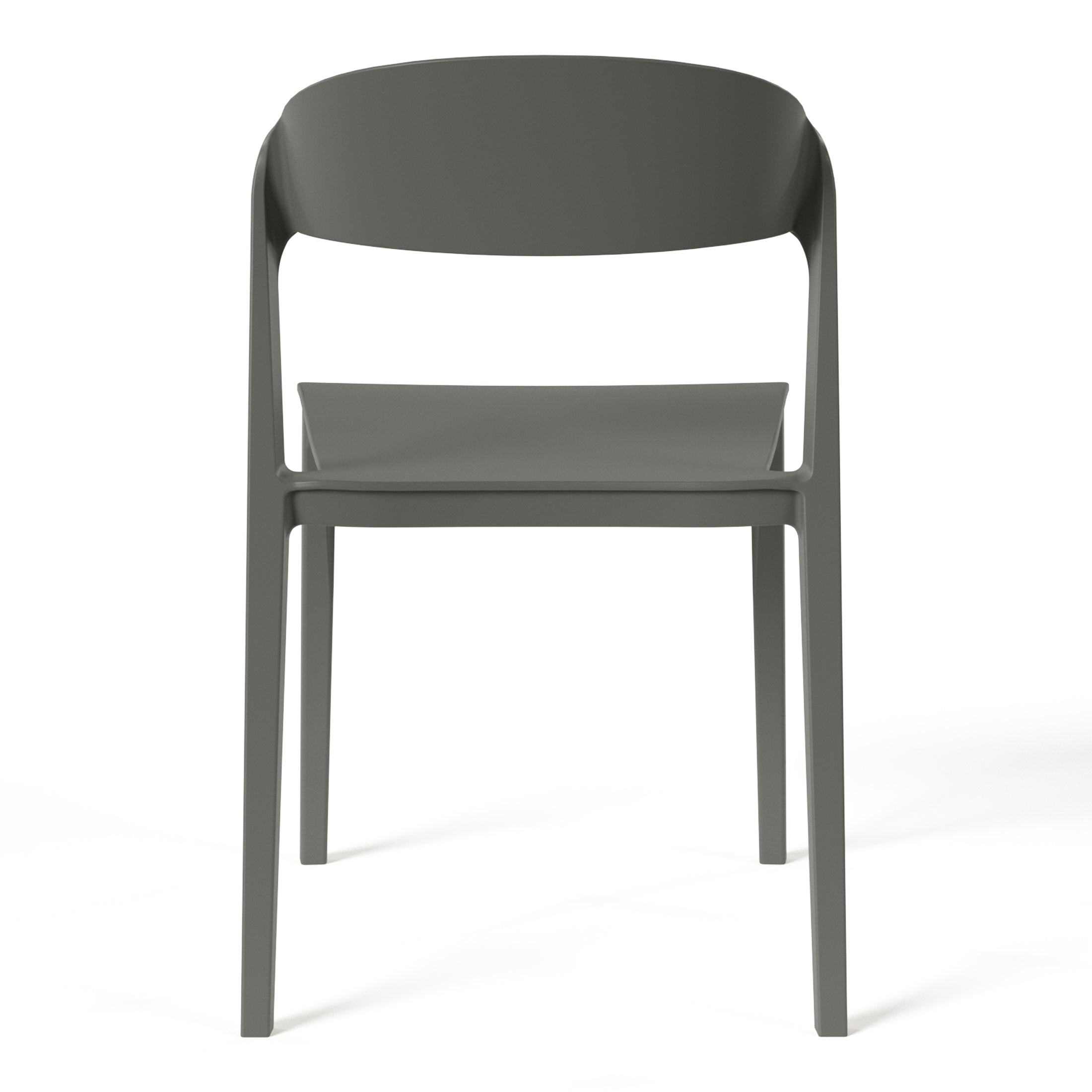 Sunshine Outdoor Modern Stackable Plastic Patio Bistro Dining Side Chairs (Set of 2)