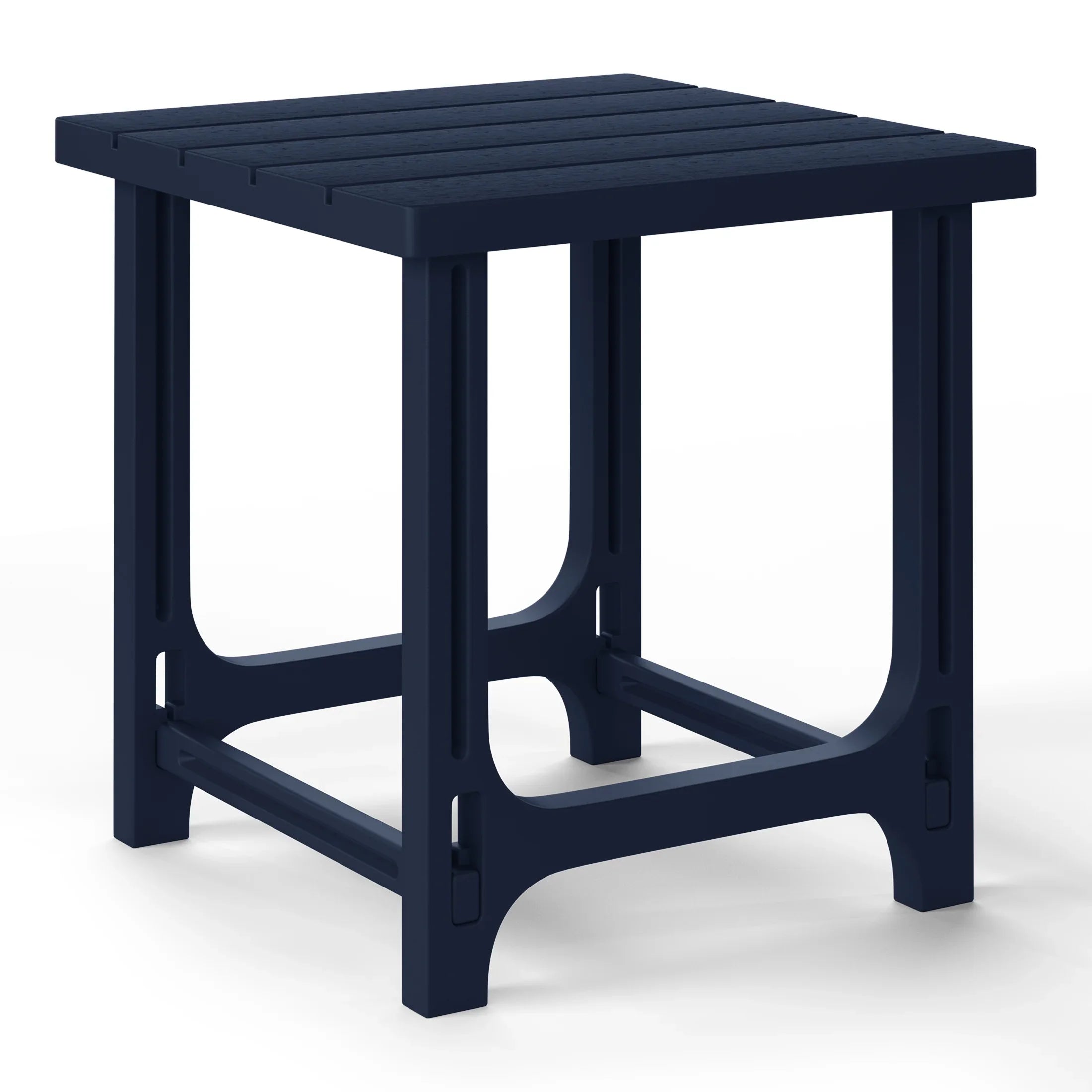 Cayman 3-Piece HDPE Outdoor Patio Adirondack Chair with Ottoman and 18" Side Table Set
