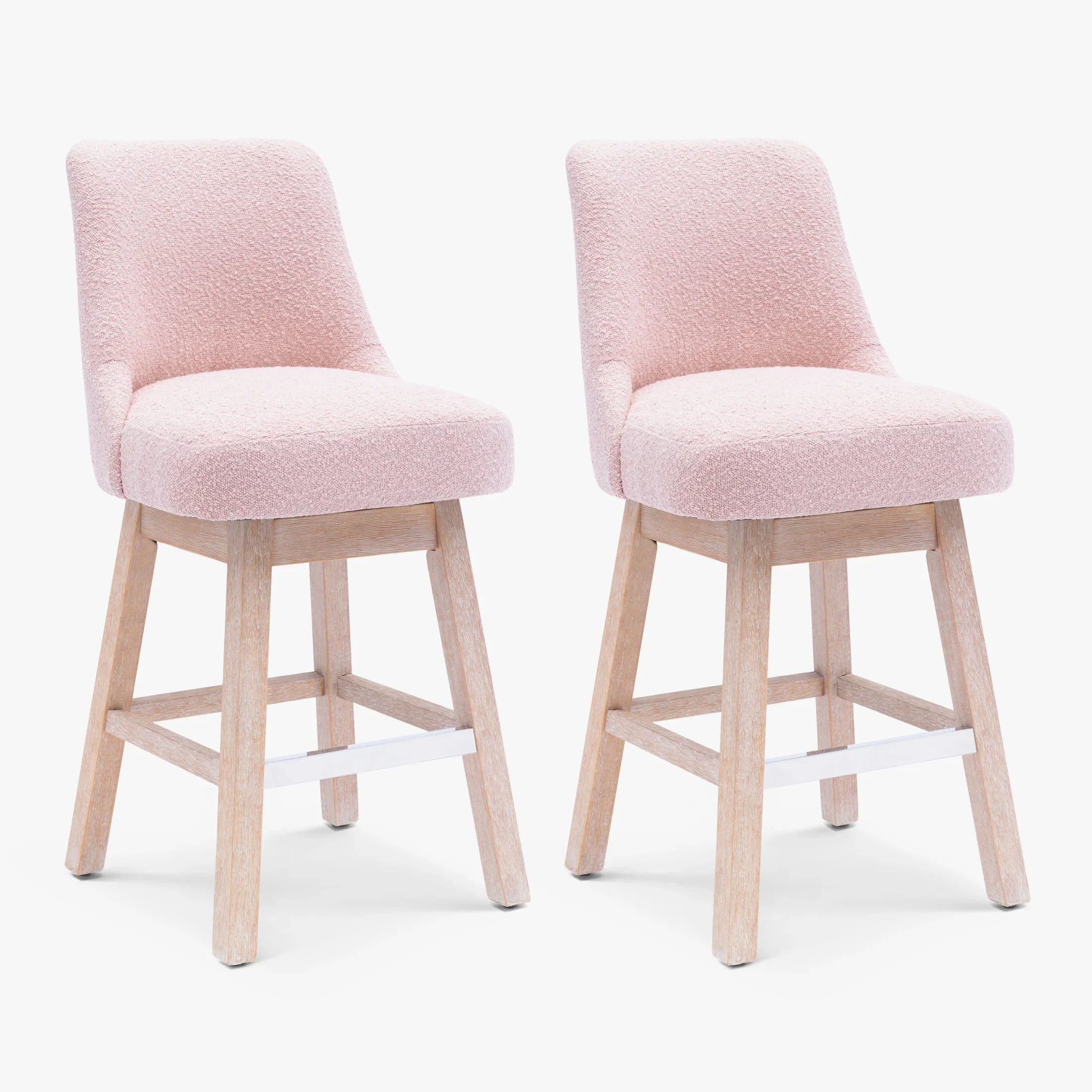 Amélie 26" Upholstered Swivel Counter Height Bar Stools (Set of 2)