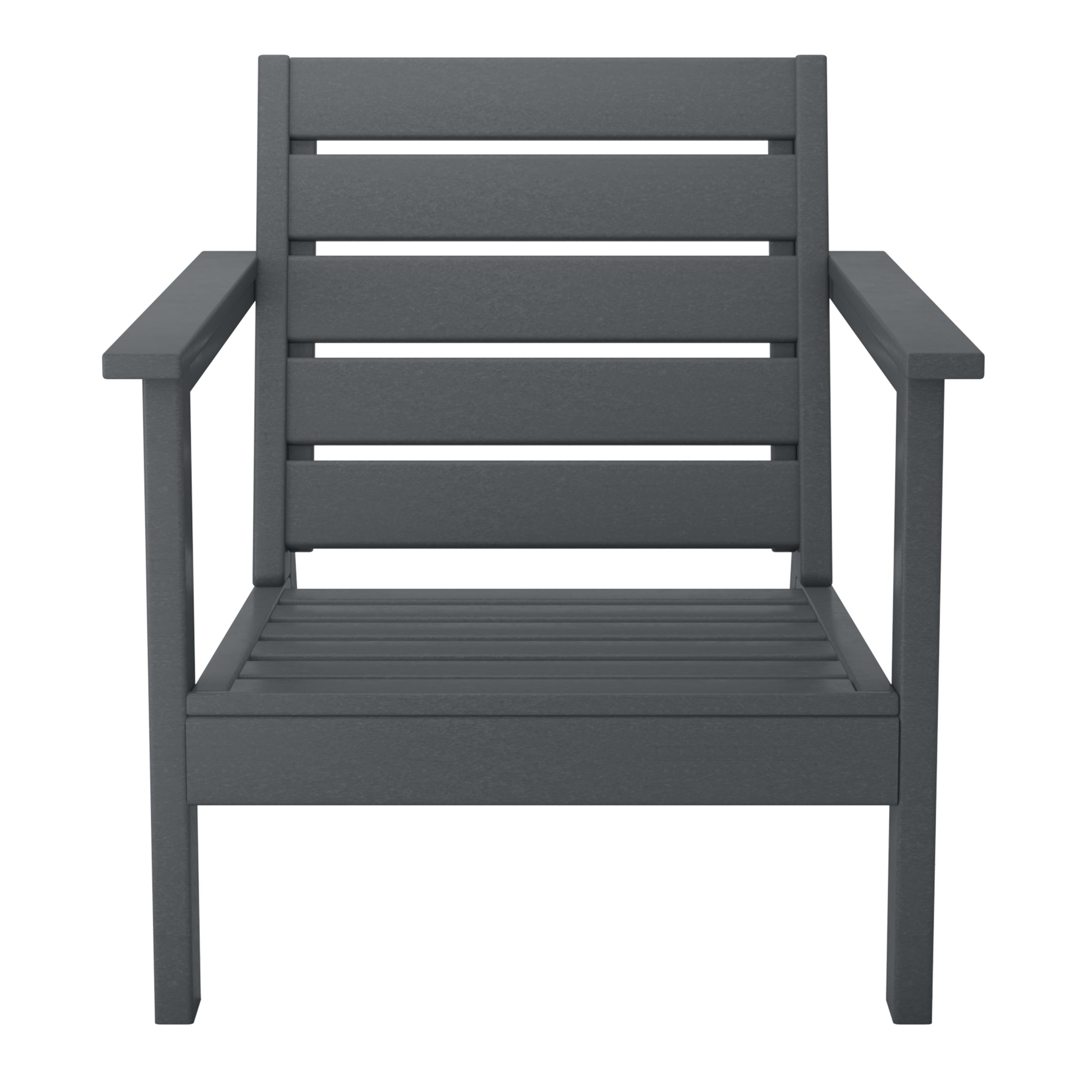 Portsmouth Outdoor Modern HDPE Patio Club Chair with Deep Seat Cushions