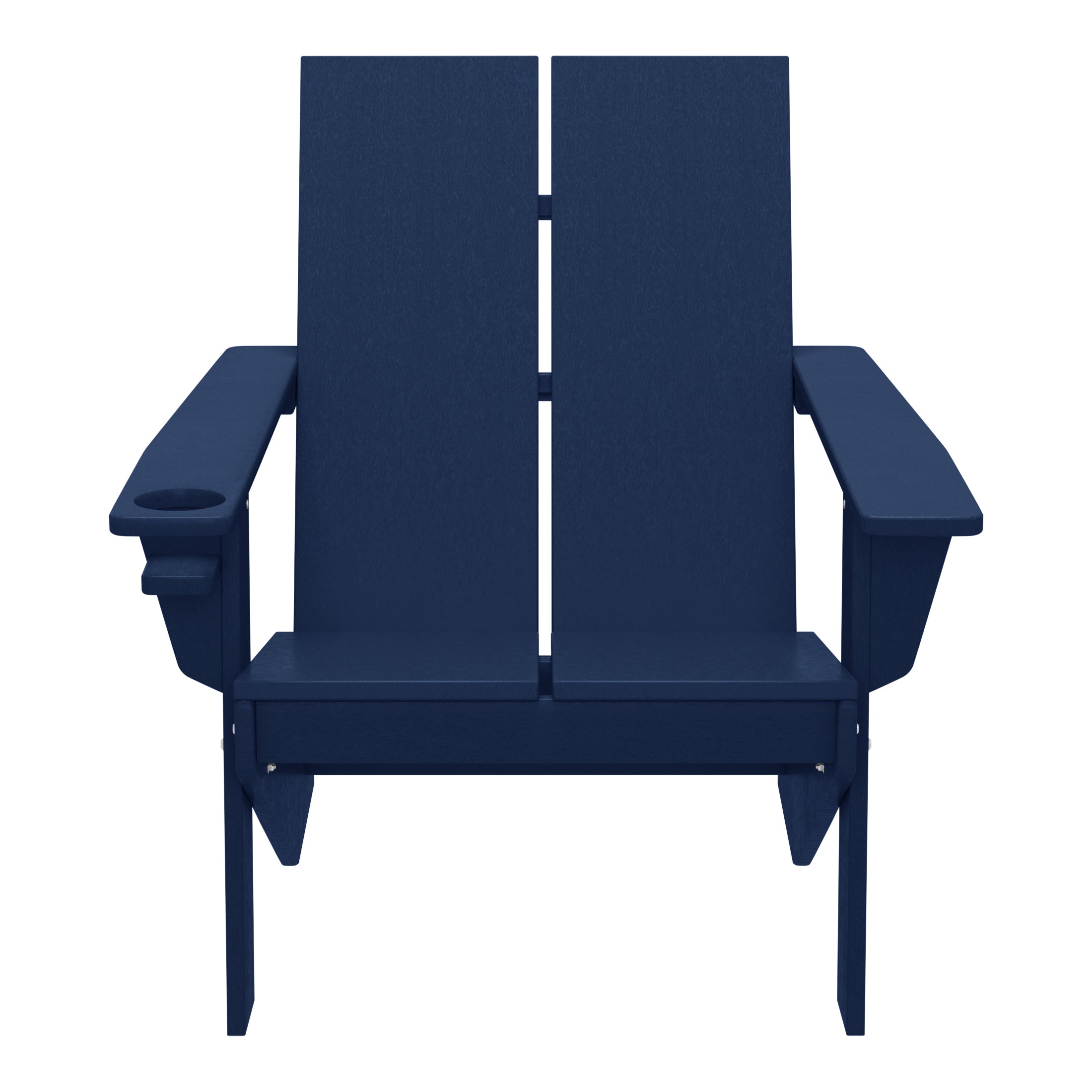 Seaview Outdoor HDPE Modern Adirondack Chair with Cup Holder