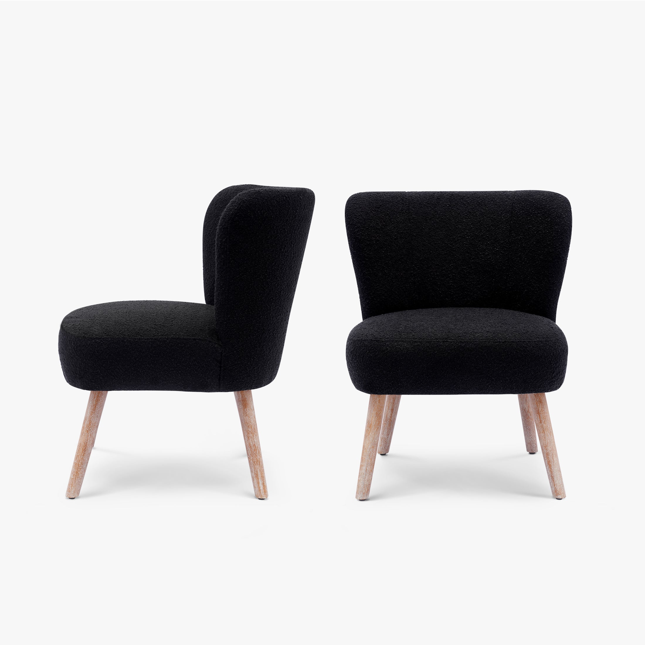 Amélie 25" Wide Upholstered Boucle Accent Chairs Set of Two