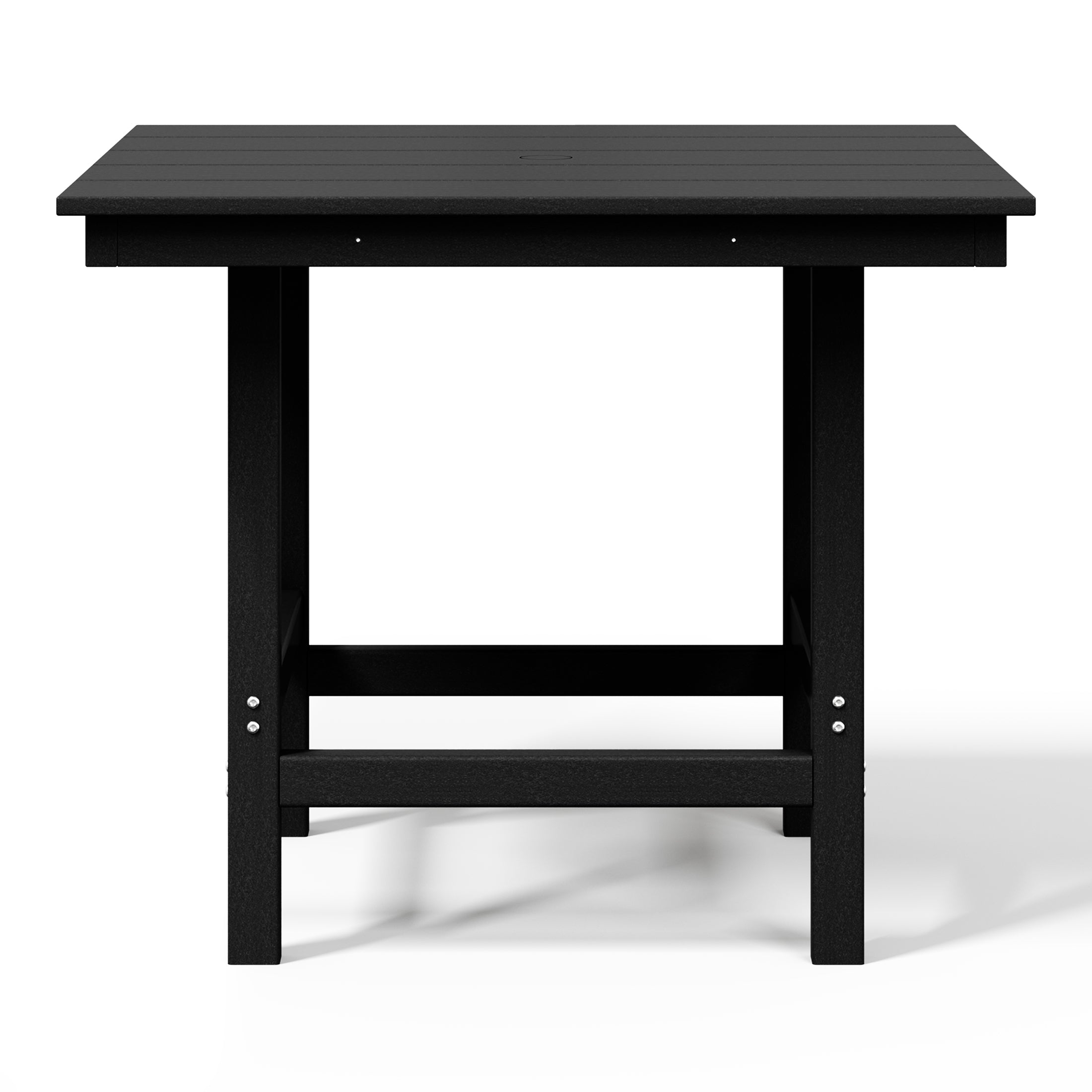 Palms Outdoor HDPE 36" Square Patio Dining Table with Umbrella Hole