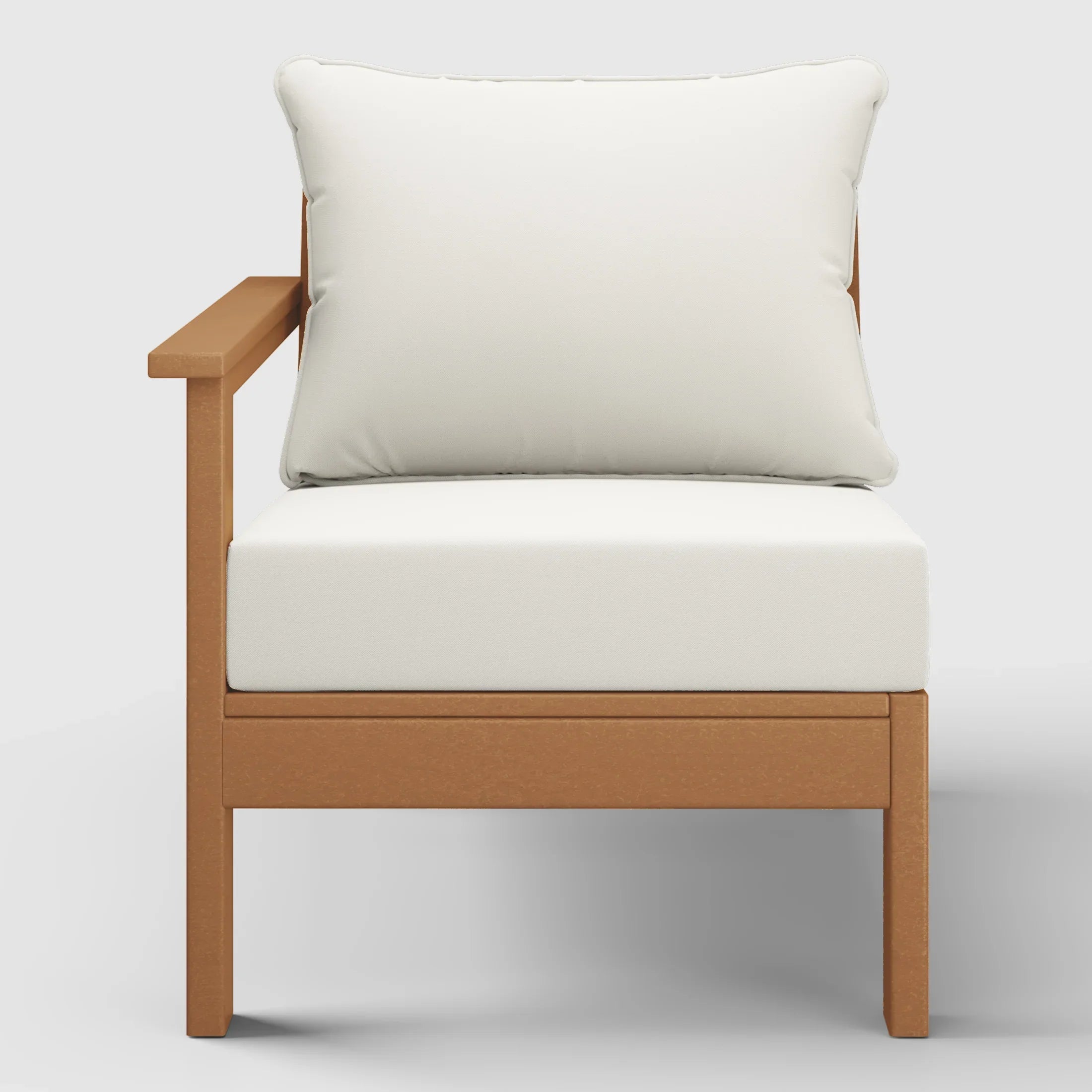 Portsmouth Outdoor Patio HDPE Left Arm Sectional Corner Club Chair with Patio Cushions