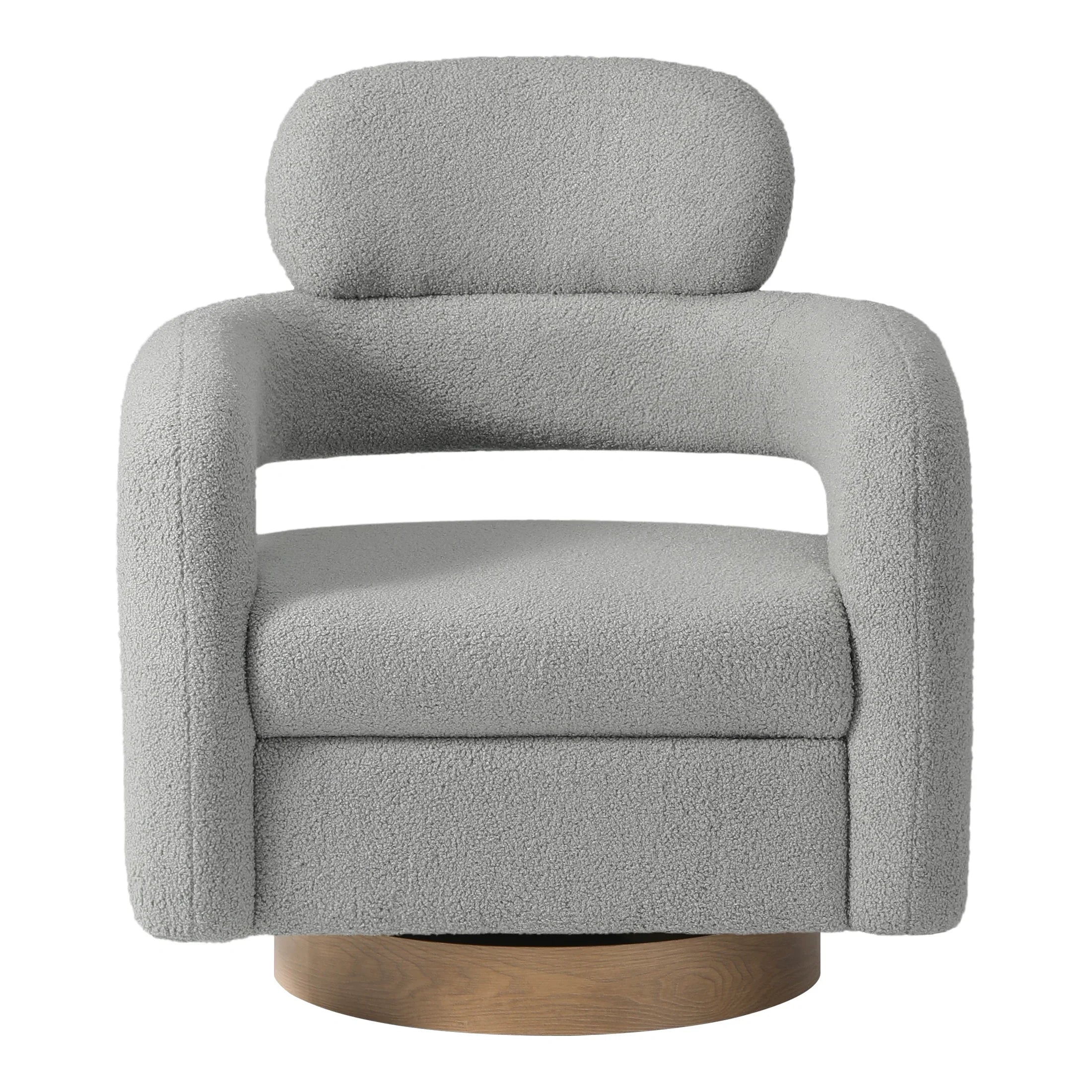 Celine Mid-Century Modern Sherpa Swivel Barrel Accent Chair (Set of 2)