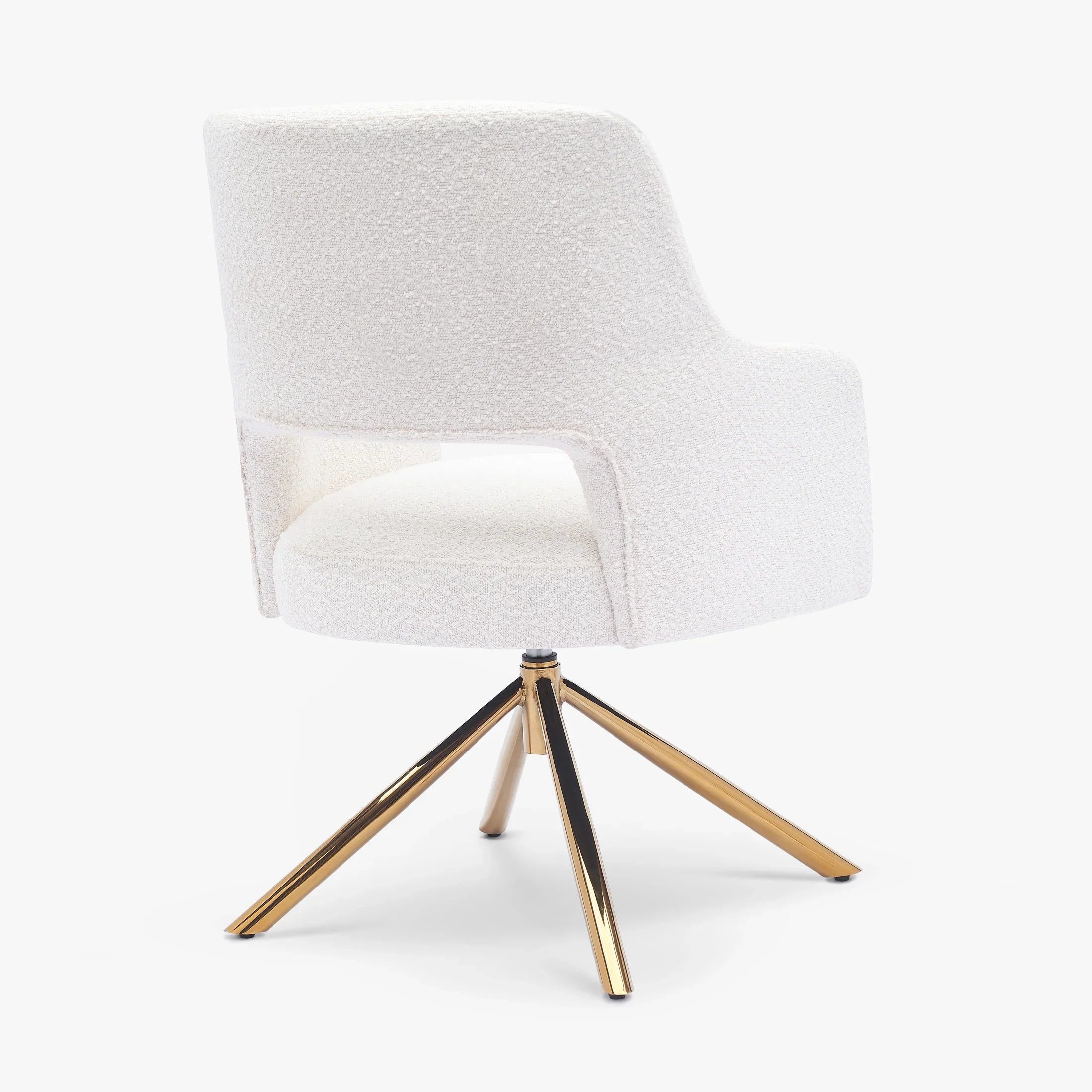 Amélie Mid-Century Modern Wide Boucle Swivel Vanity Chair