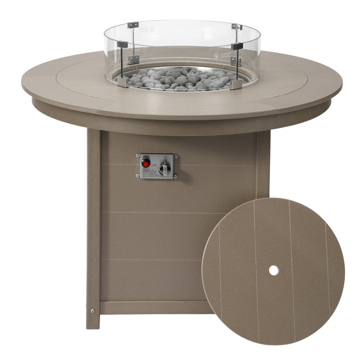 Sol 47" Modern Outdoor Patio Propane Round Counter Height Fire Pit Table
