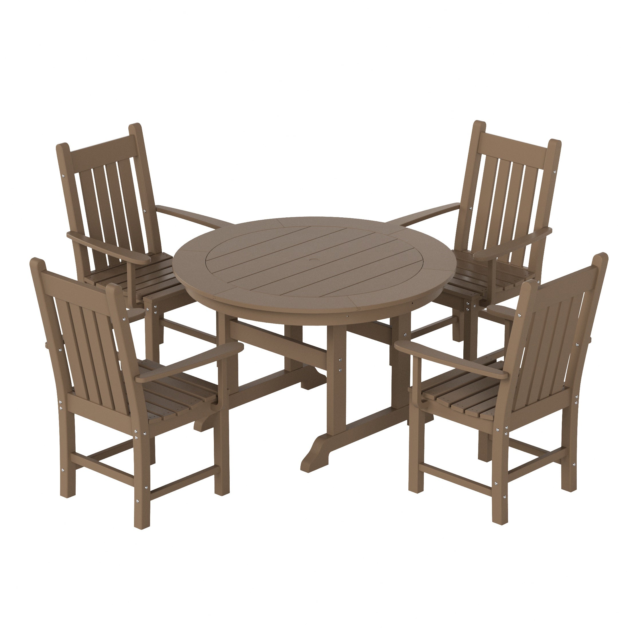 Paradise 5 Piece Outdoor Patio Dining Set Outdoor Round Table and Armchair Set