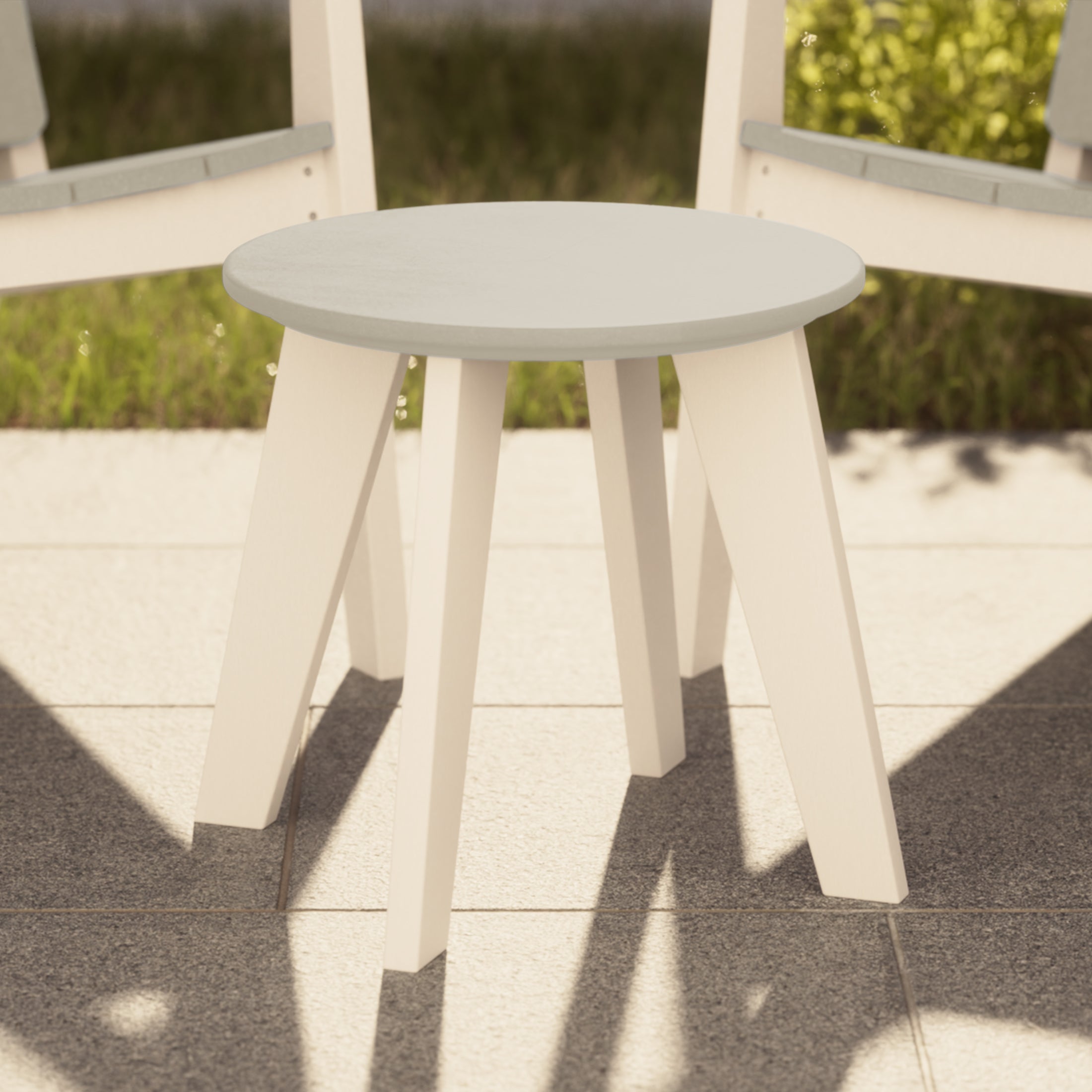 Seaside HDPE Plastic Outdoor Round Adirondack Patio Side Table
