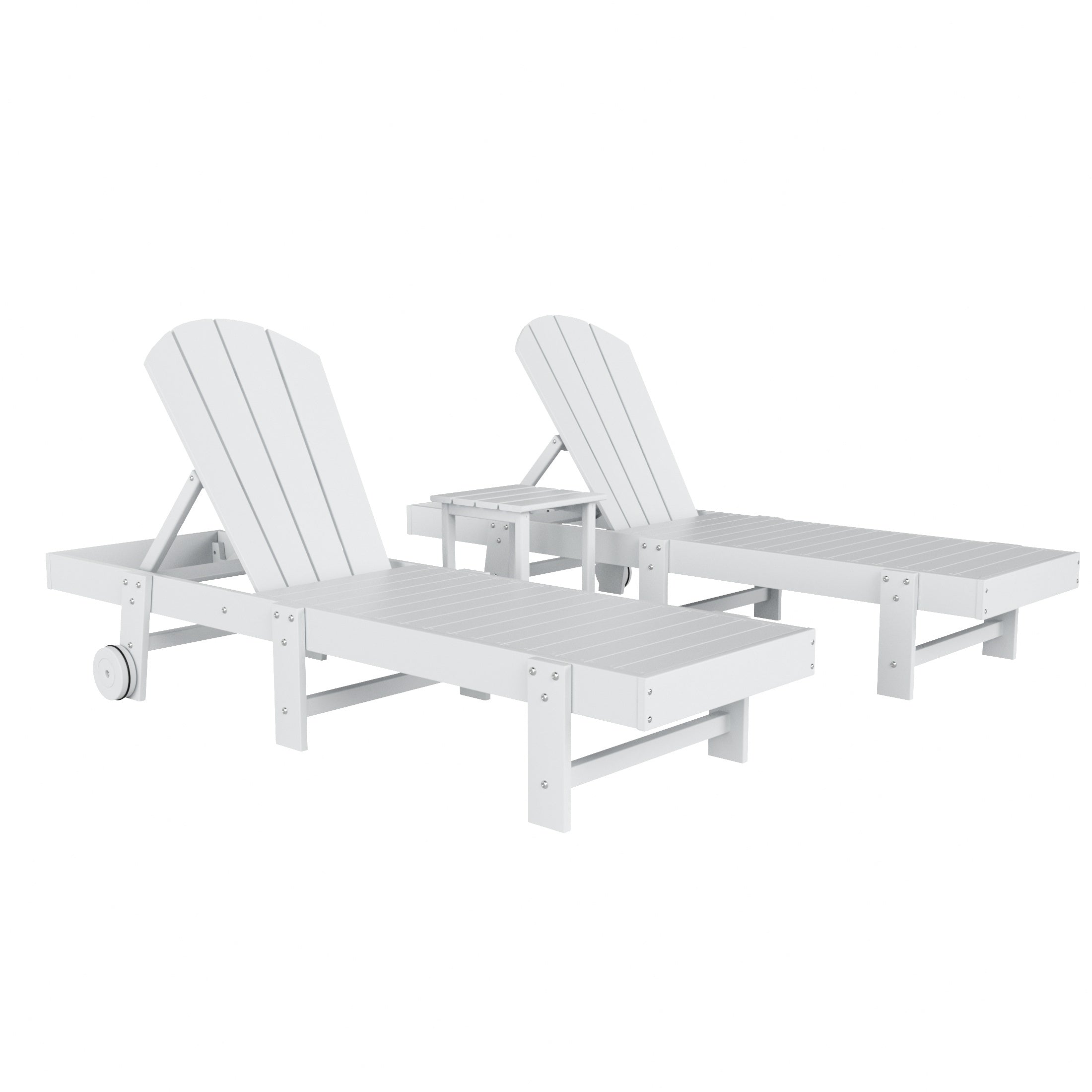 Paradise Adirondack Poly Reclining Chaise Lounge With Wheels (Set Of 2)