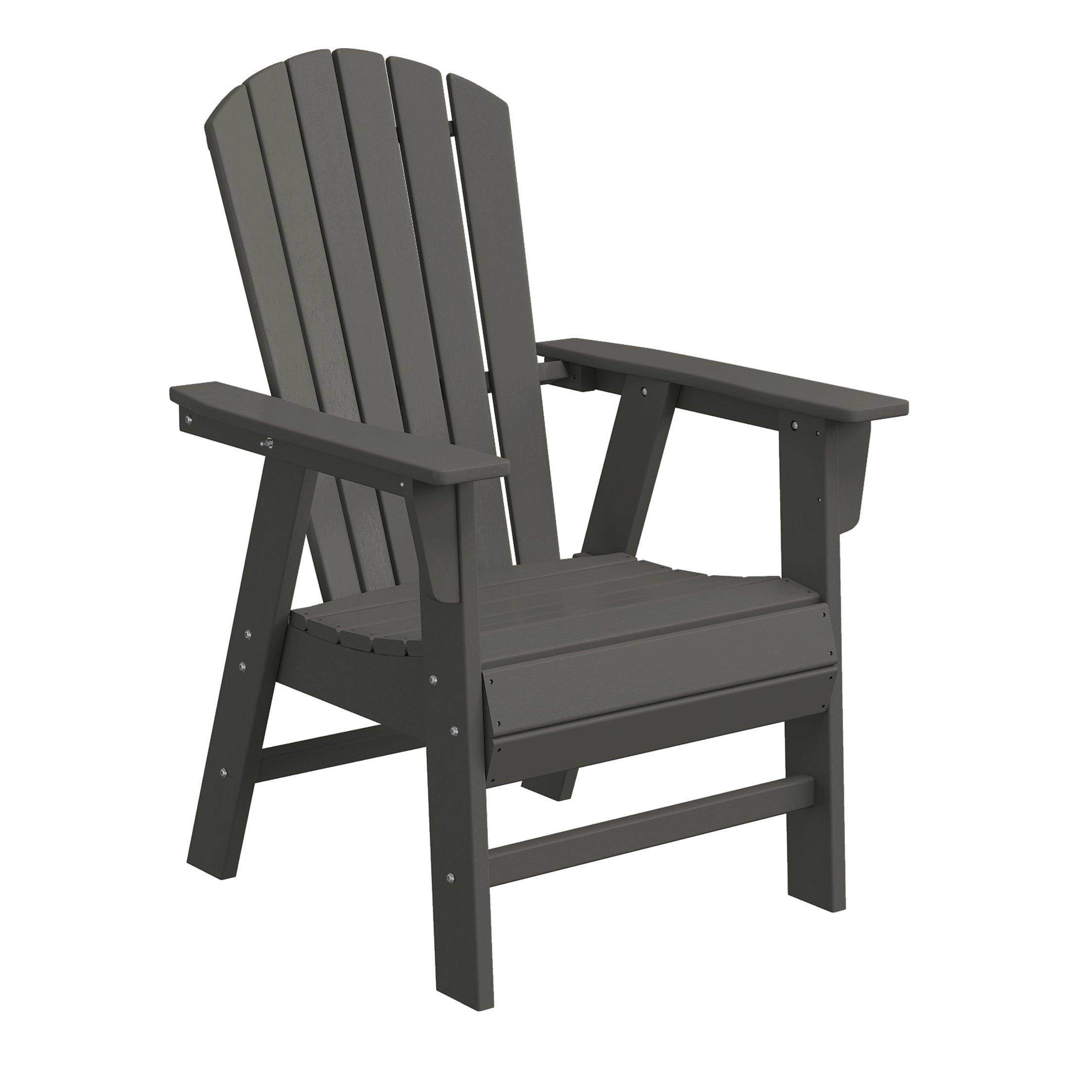 Portside Outdoor Modern HDPE Adirondack Patio Dining Chairs (Set of 2)