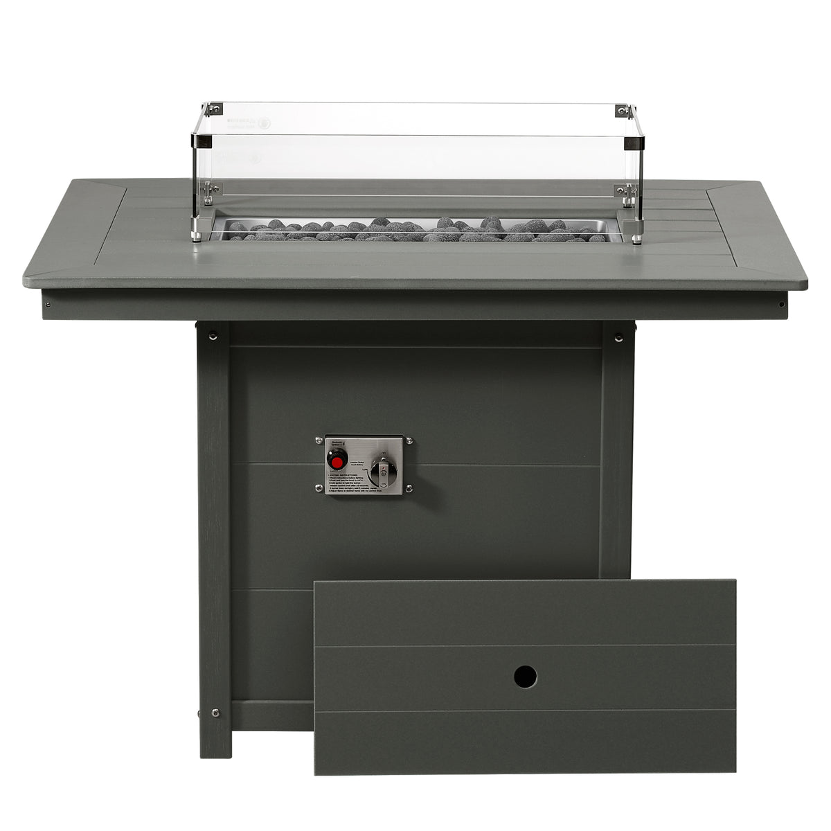 Sol 46" Modern Outdoor Patio Gas Propane Rectangular Fire Pit Table
