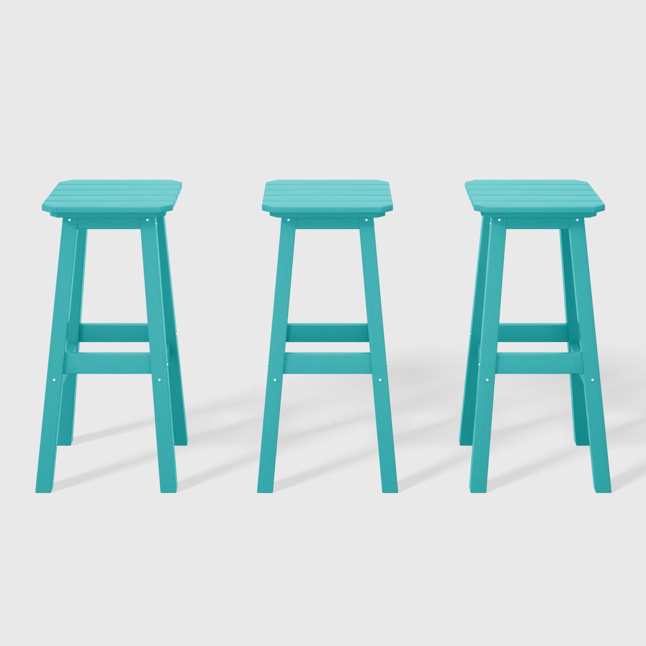 Paradise 29" HDPE Outdoor Patio Square Bar Stools (Set of 3)