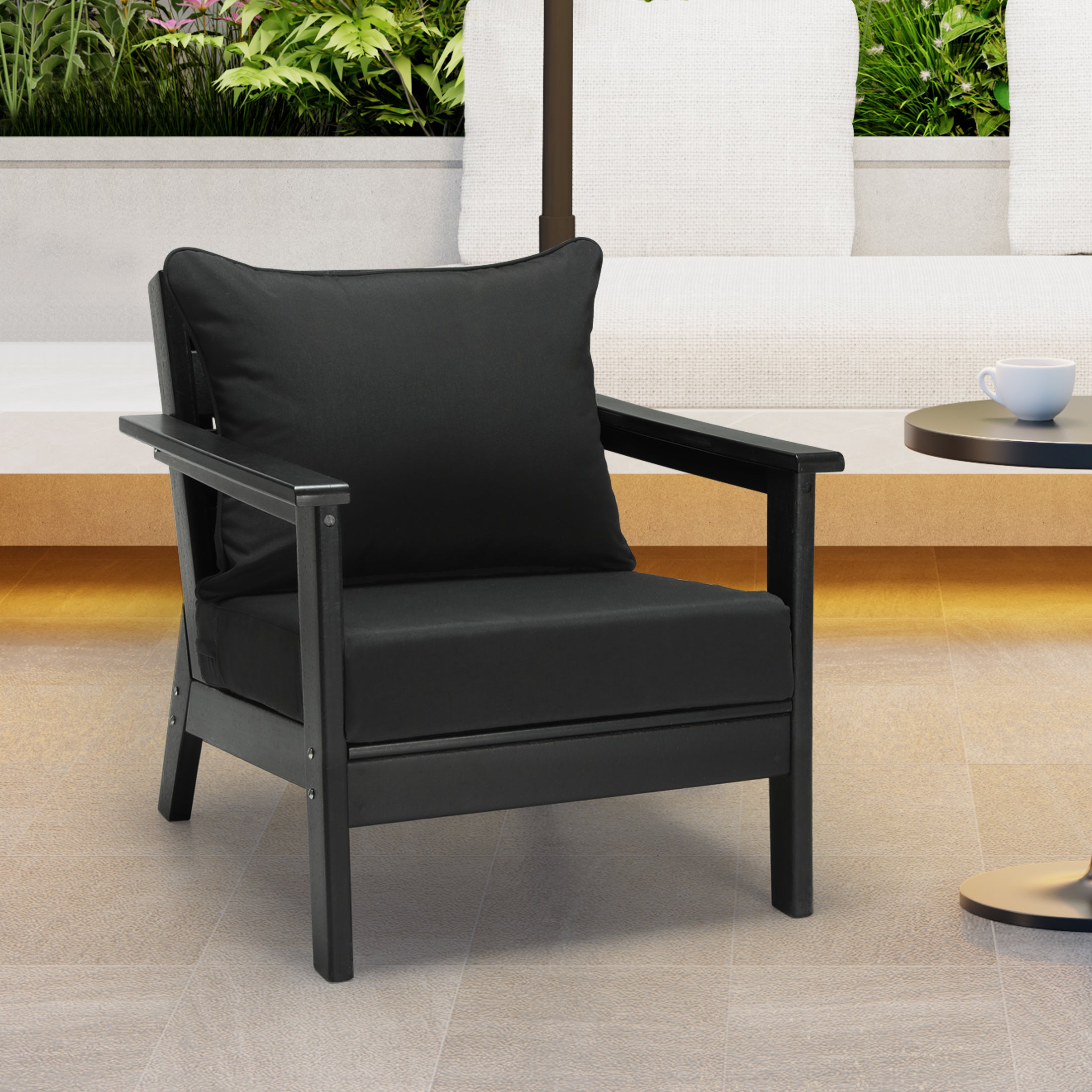 Harmony Water Repellent Outdoor 2-Piece Deep Set Patio Seat Back Chair Cushions, 25" x 25"