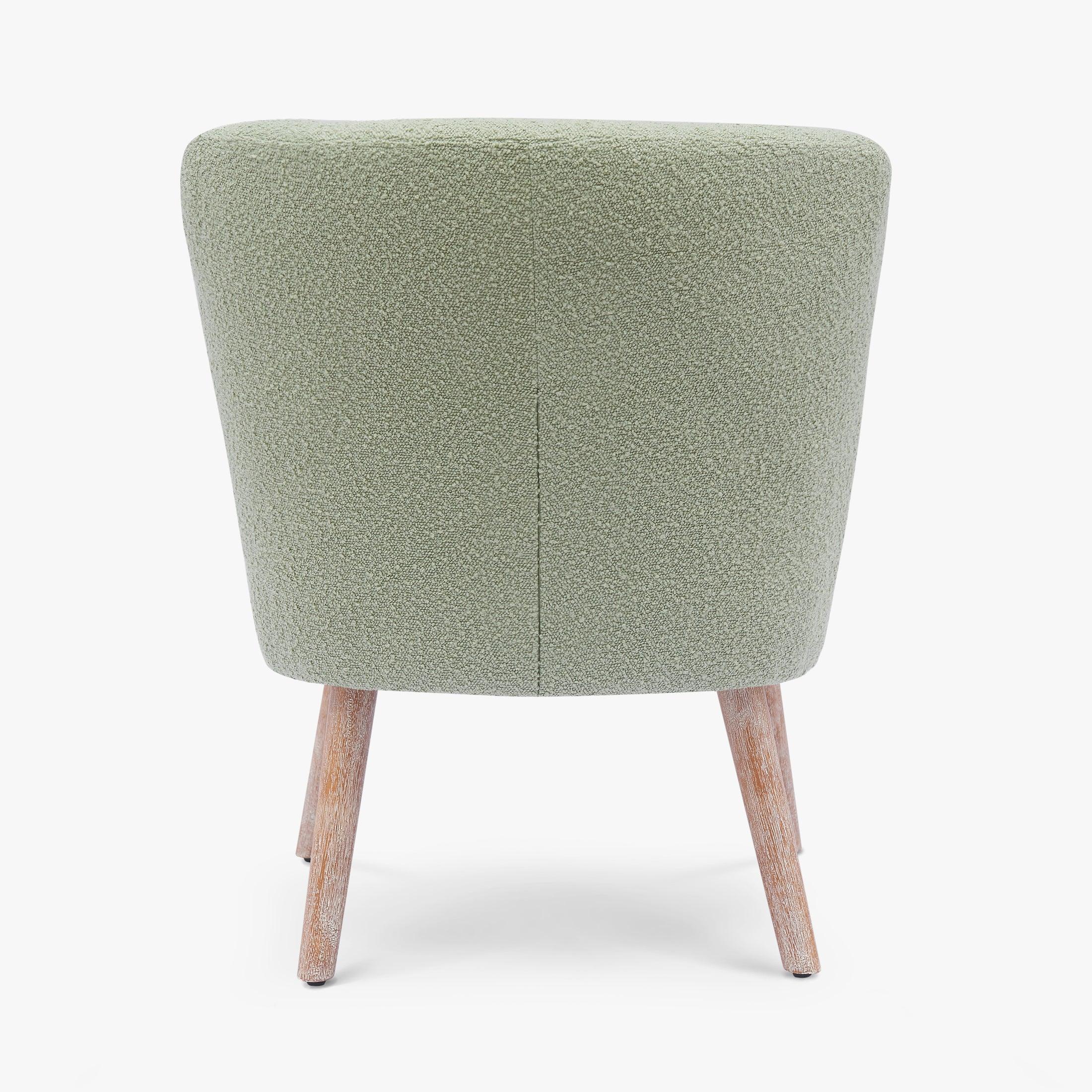 Amélie Mid-Century Boucle Accent Chair with Ottoman Foot Stool Set