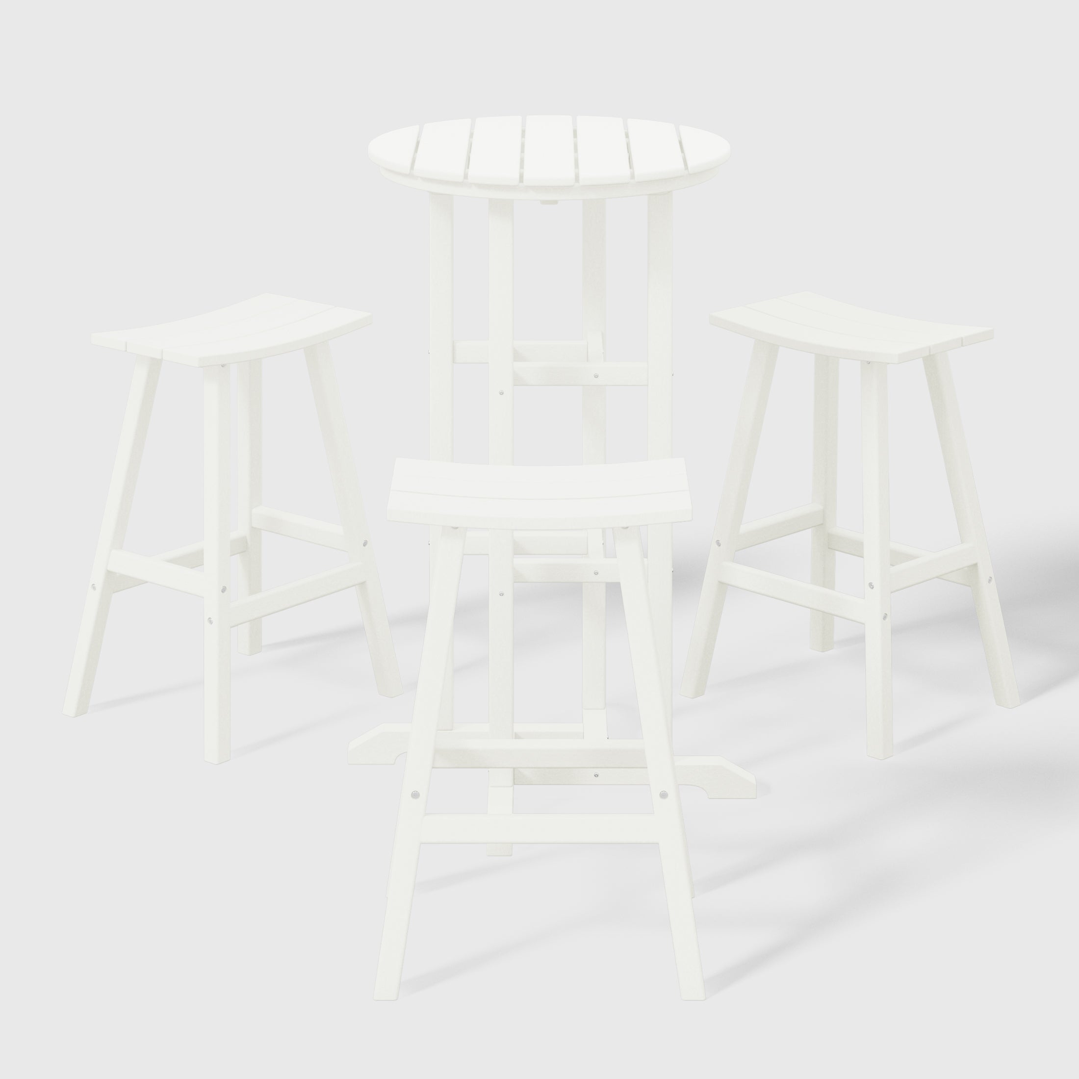 Paradise Outdoor Patio Bar Height Table and Bar Stool 4-Piece Dining Set