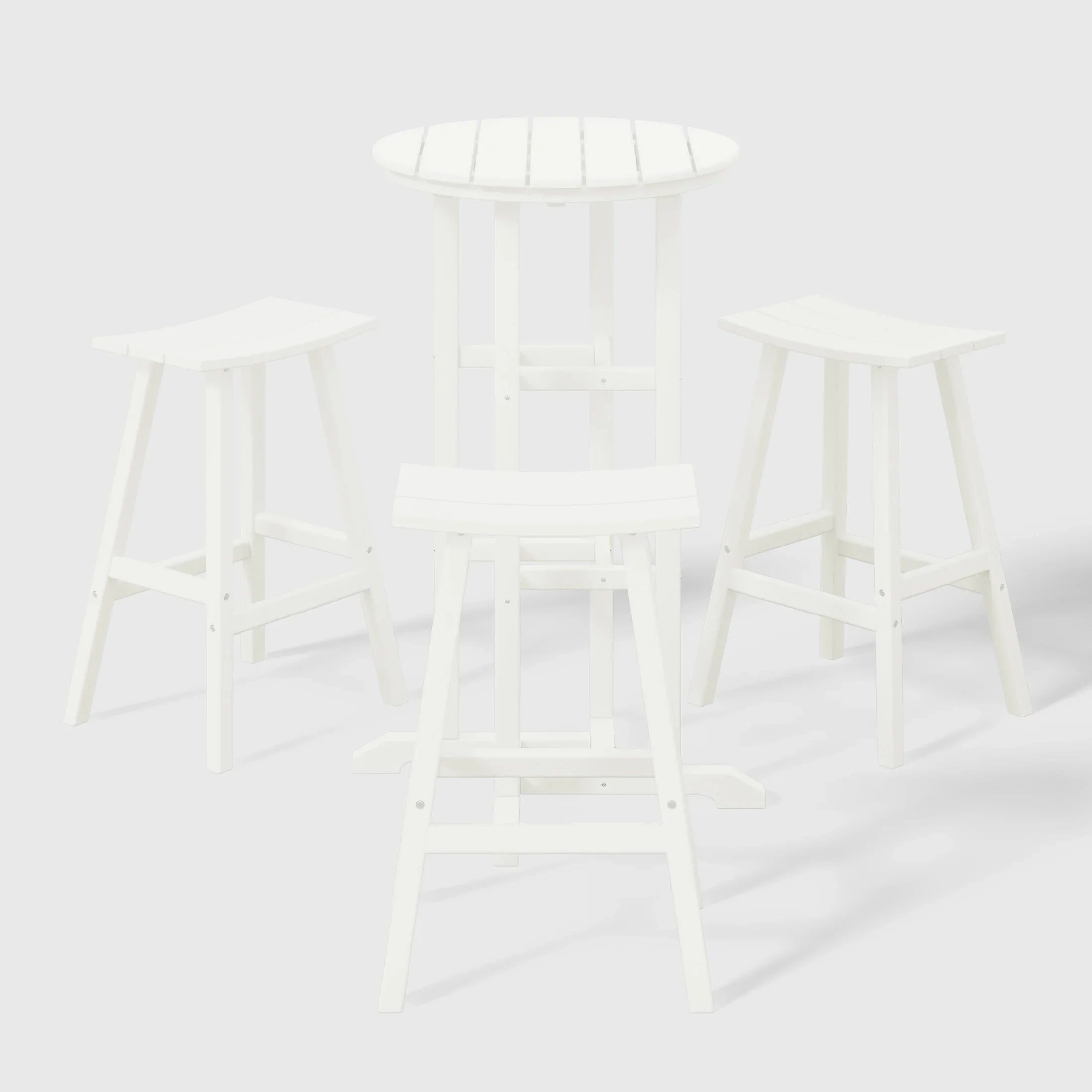 Paradise Outdoor Patio Bar Height Table and Bar Stool 4-Piece Dining Set