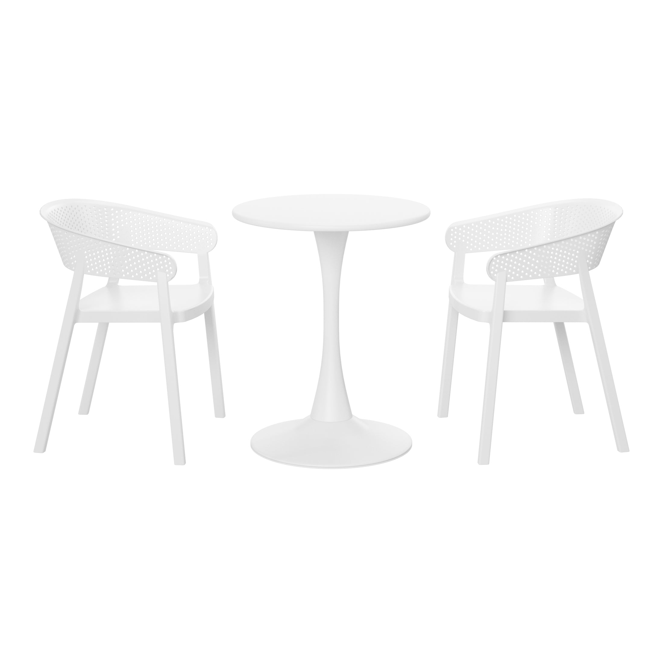 Sunshine 3-Piece Indoor Outdoor Metal Patio Dining Table Set With Stackable Patio Chairs