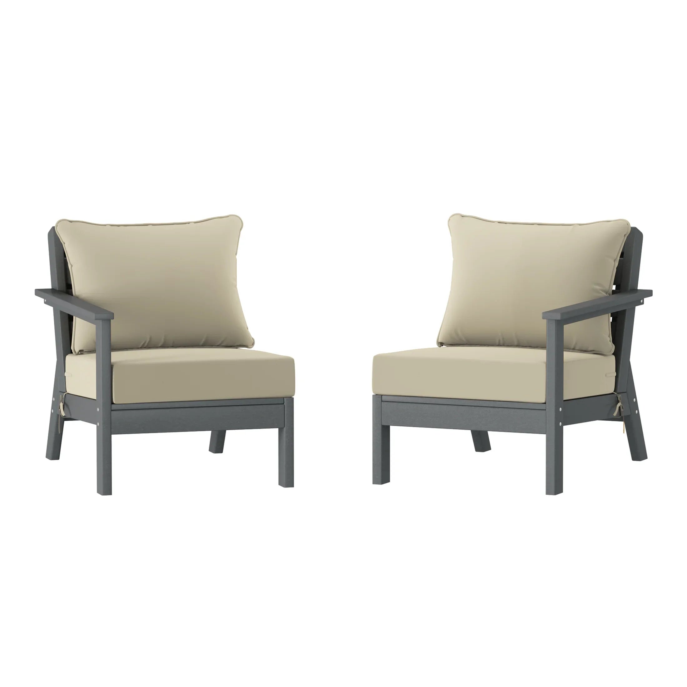 Portsmouth Outdoor Patio HDPE Loveseat Sofa with Patio Cushions