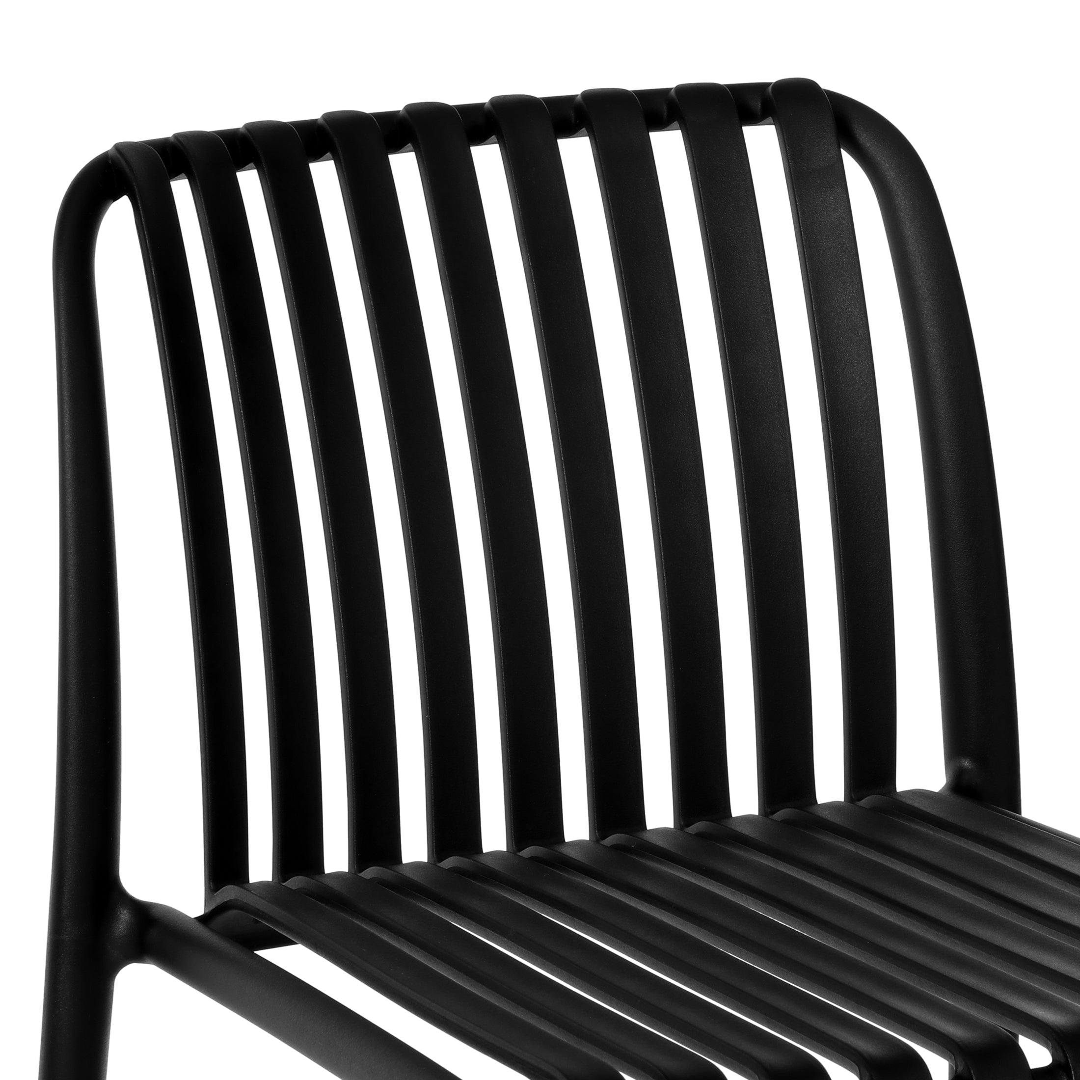Sunshine 29.5" Outdoor Modern Polypropylene Plastic Patio Bar Height Stools (Set of 2)