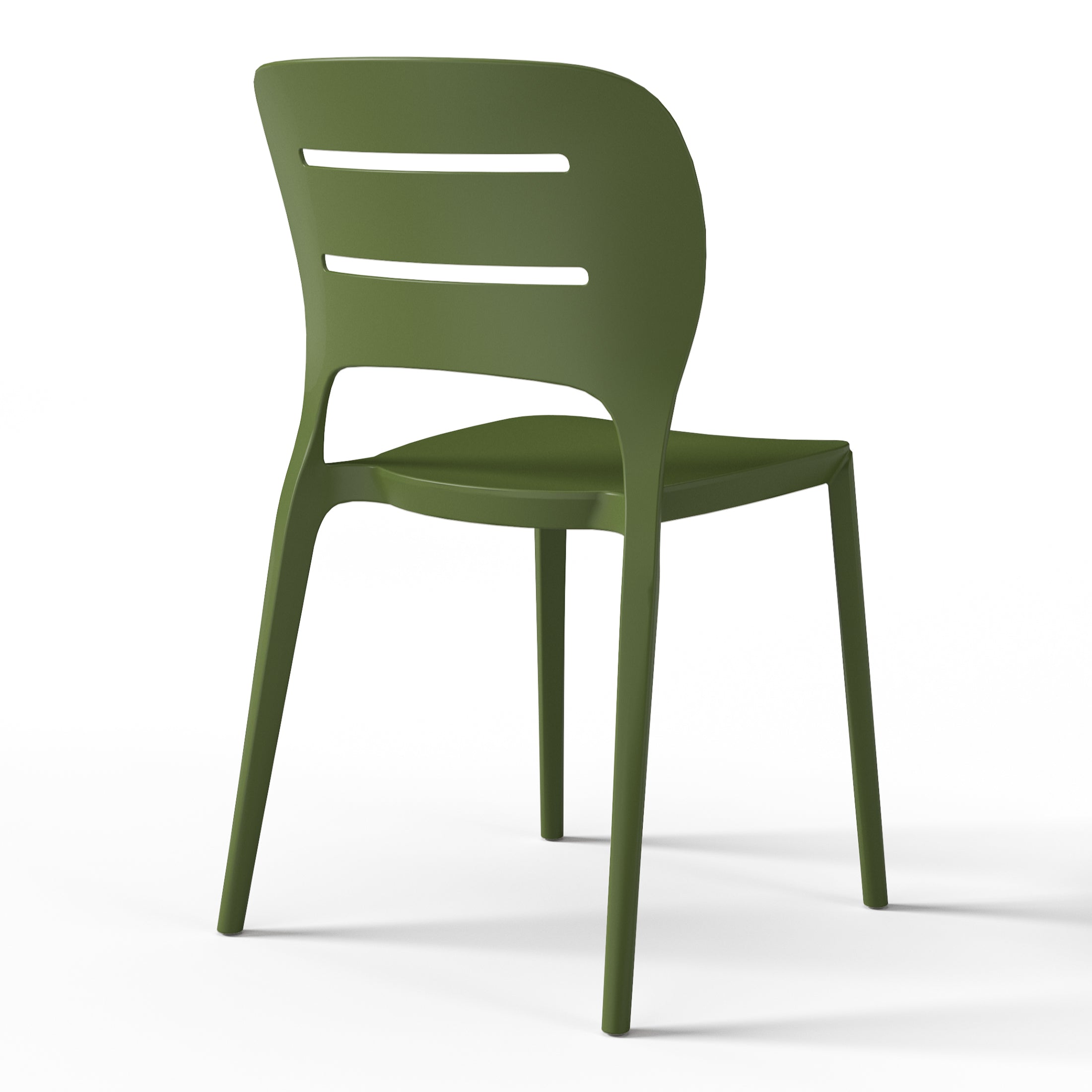 Sunshine Outdoor Modern Stackable Plastic Patio Dining Side Chairs (Set of 4)