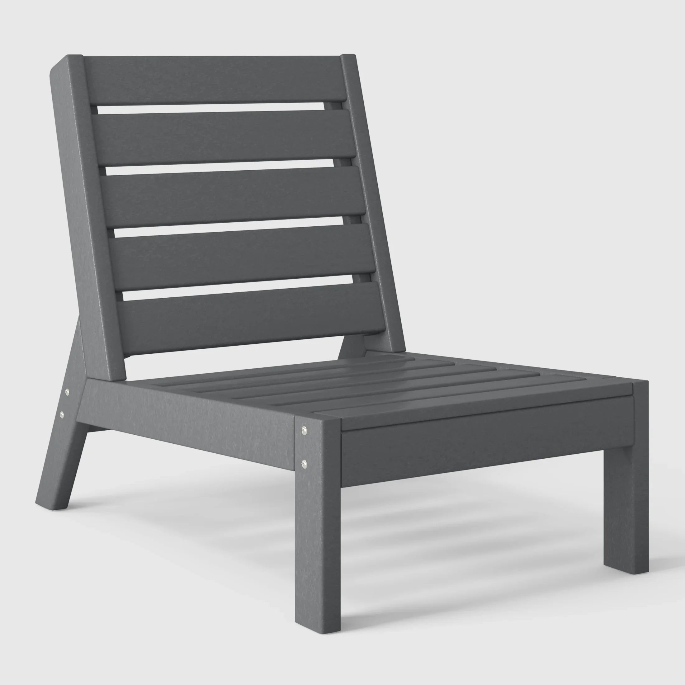Portsmouth Outdoor HDPE Deep Seating Modular Armless Patio Chair with Patio Cushions