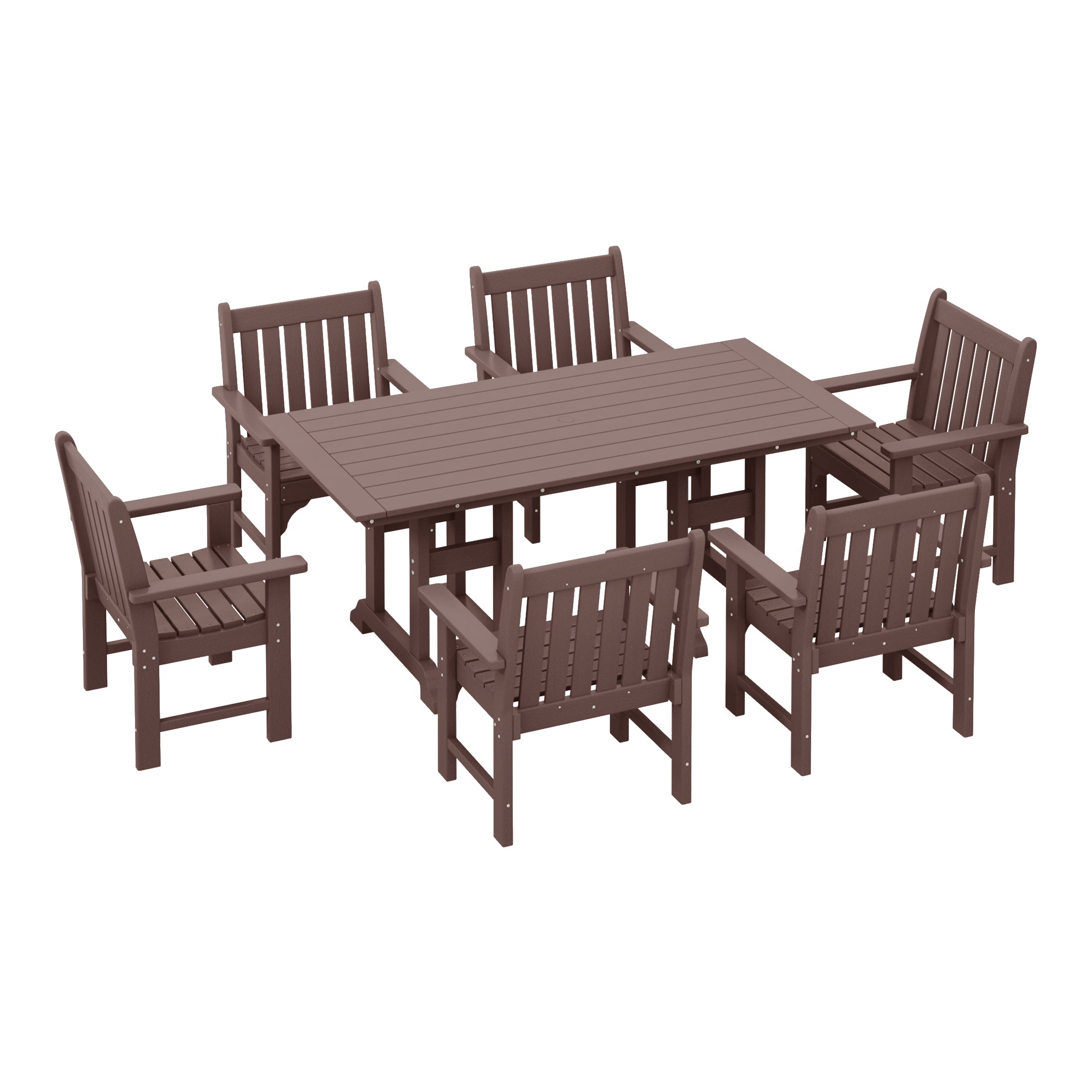 Paradise 7-Piece HDPE Outdoor Dining Patio Table and Chairs Set