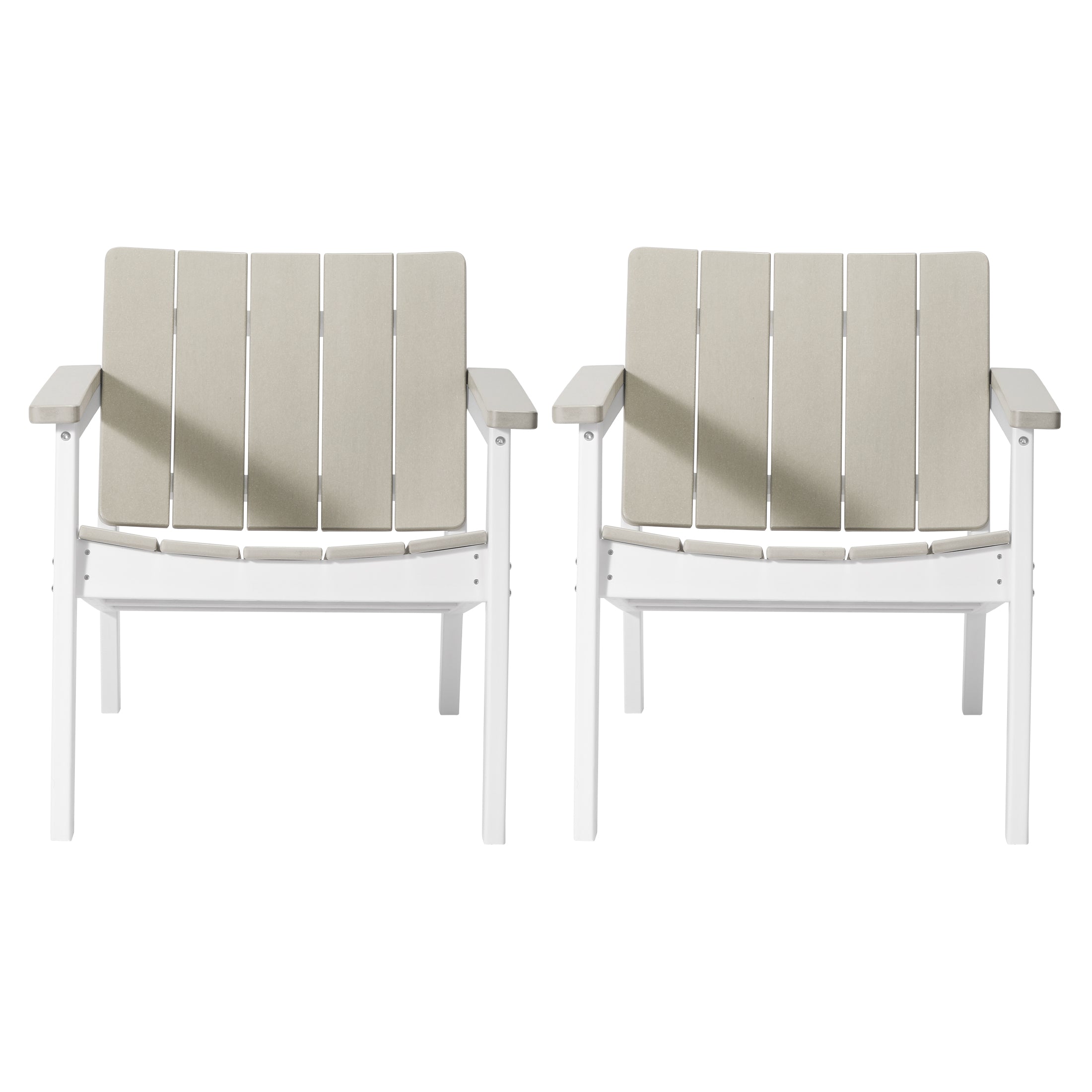 Seaside Outdoor HDPE Modern Patio Club Armchairs (Set of 2)