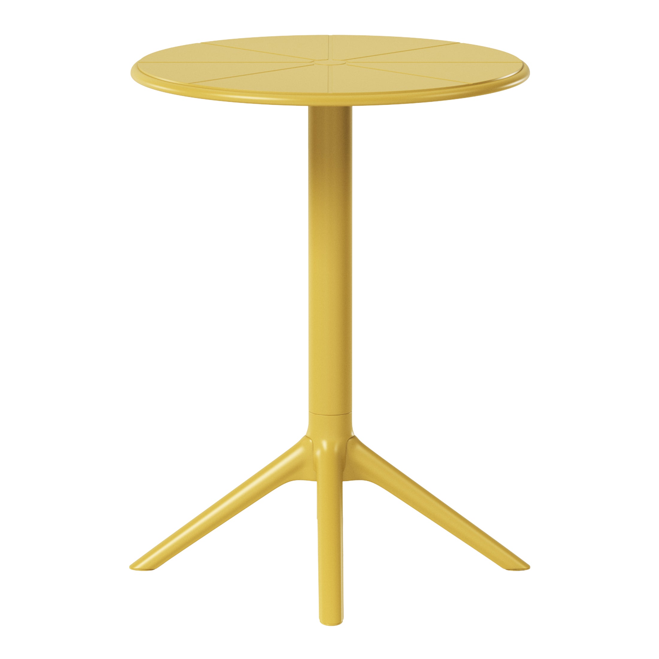 Sunshine 23.5" Outdoor Polypropylene Resin Round Patio Bistro Dining Table for 2