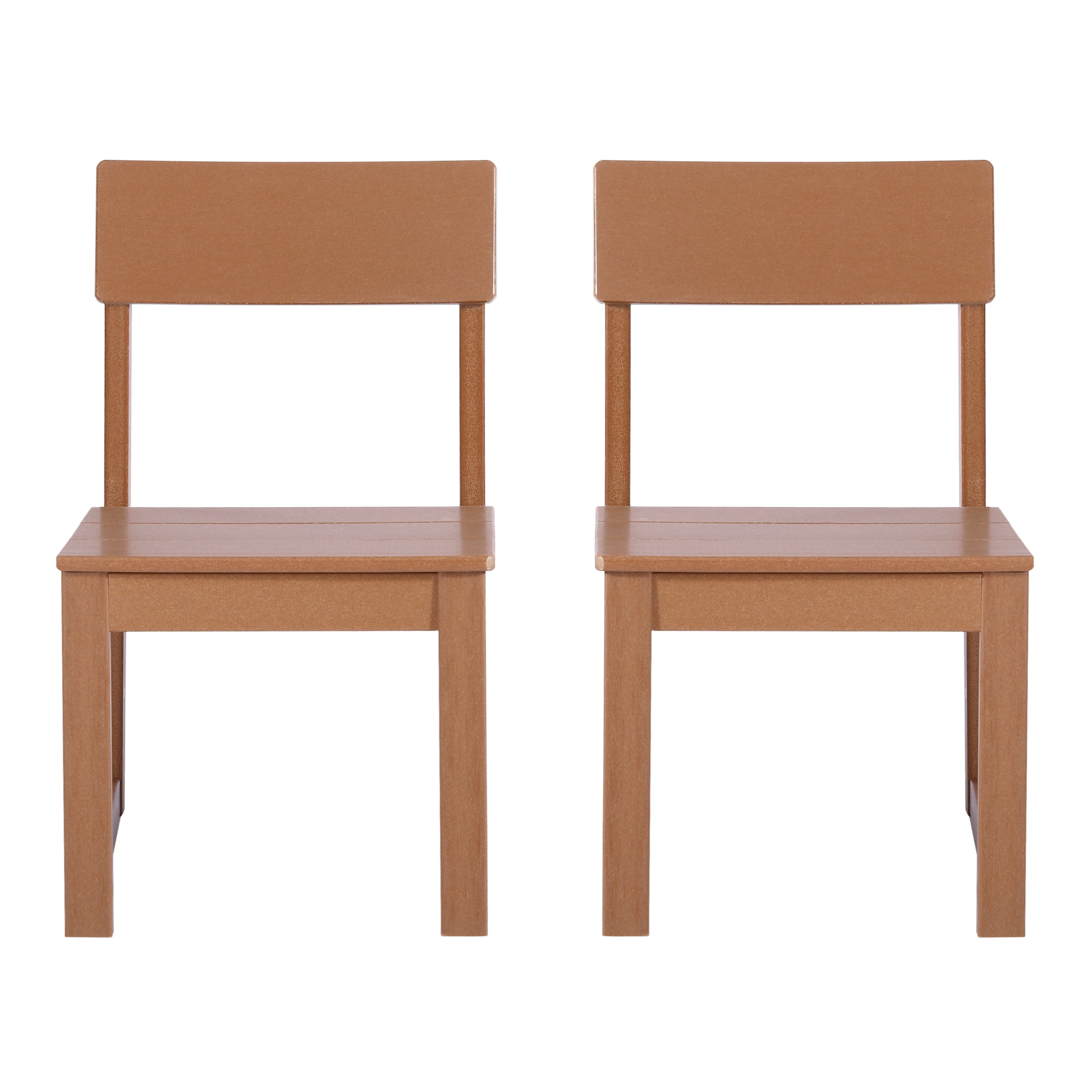 Cambria Modern HDPE Outdoor Armless Patio Dining Chairs (Set of 2)