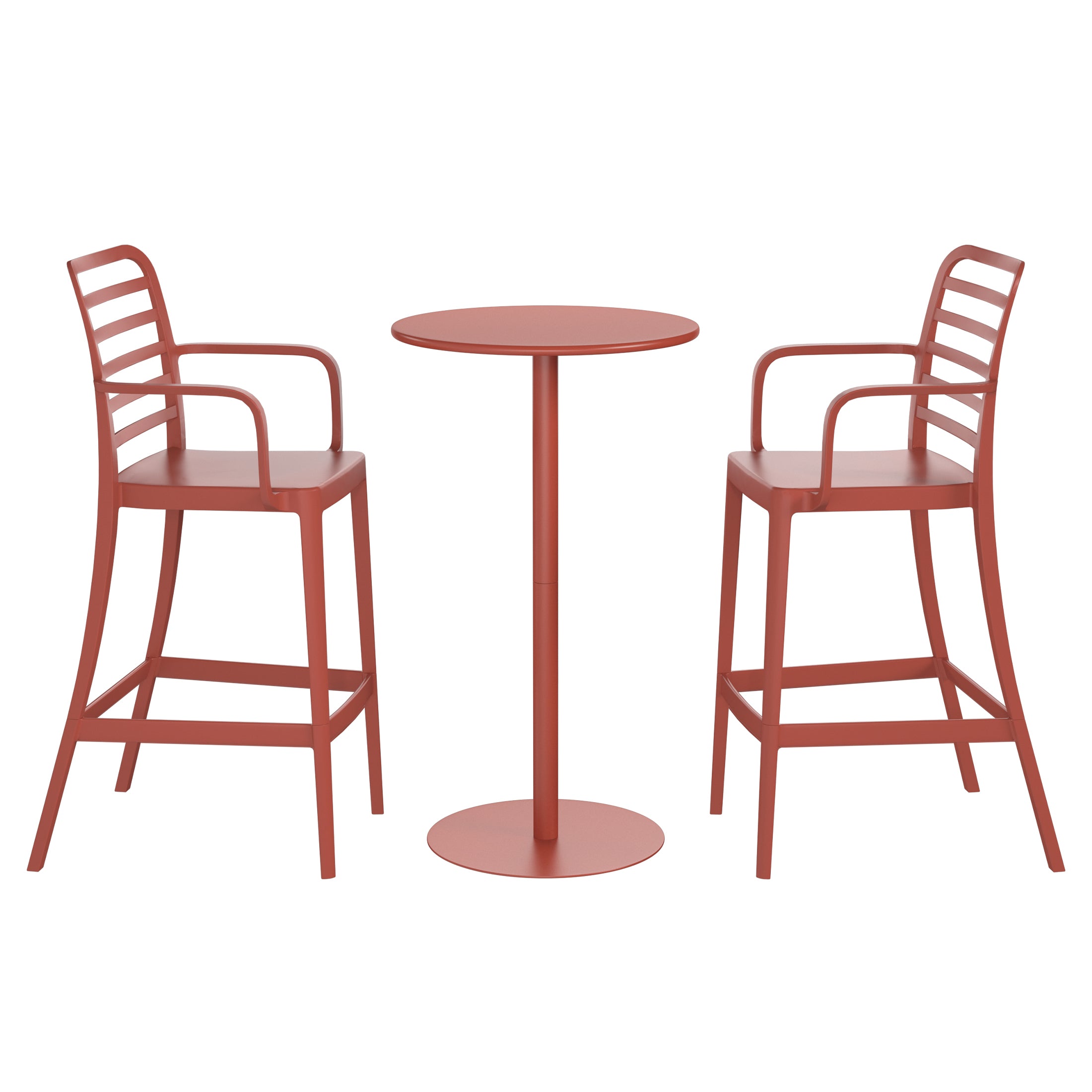 Sunshine 2-Person Adjustable Round Bar Table with Stackable Bar Stools Dining Set