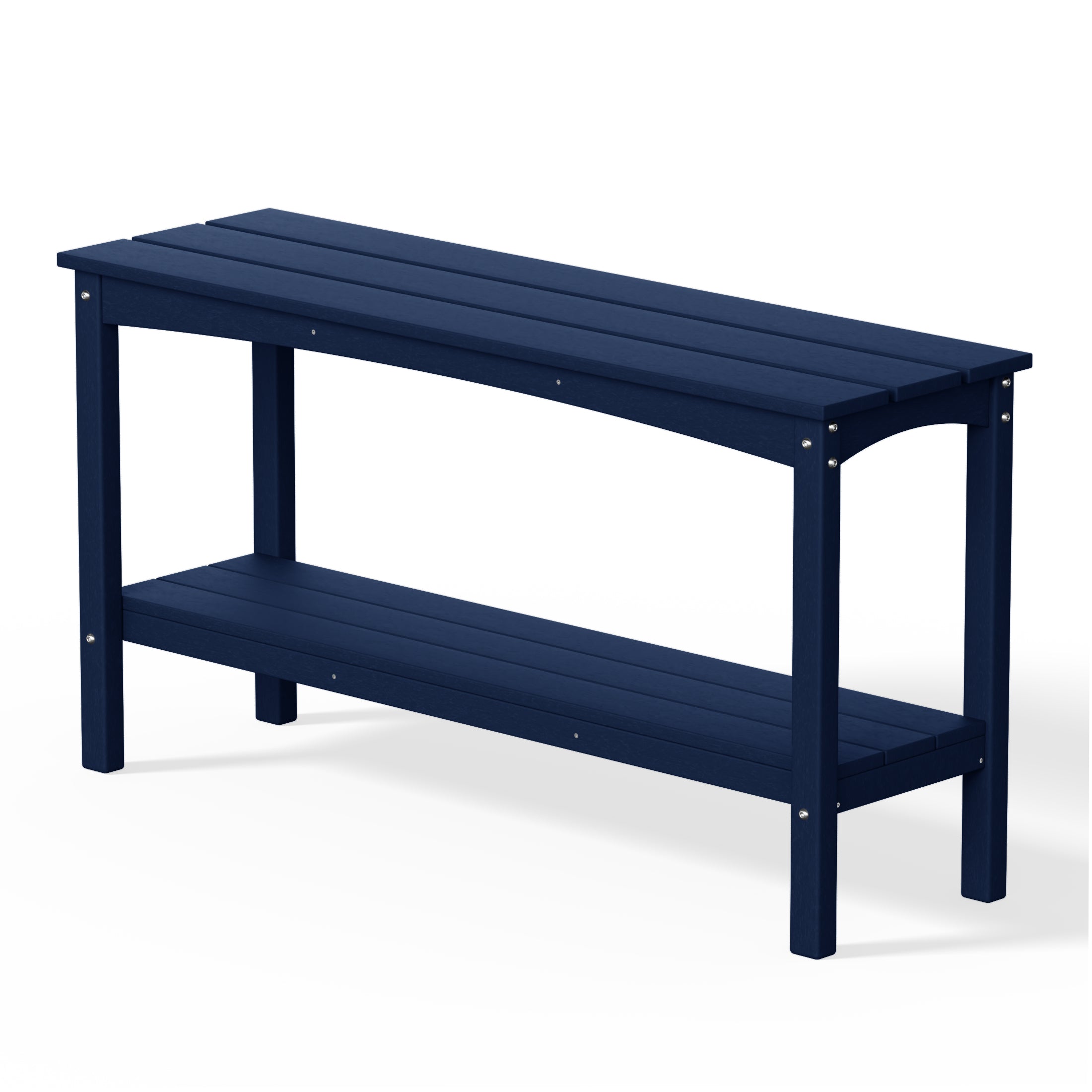 Paradise 55" Outdoor Patio HDPE Adirondack 2-Tier Shelf Console Table