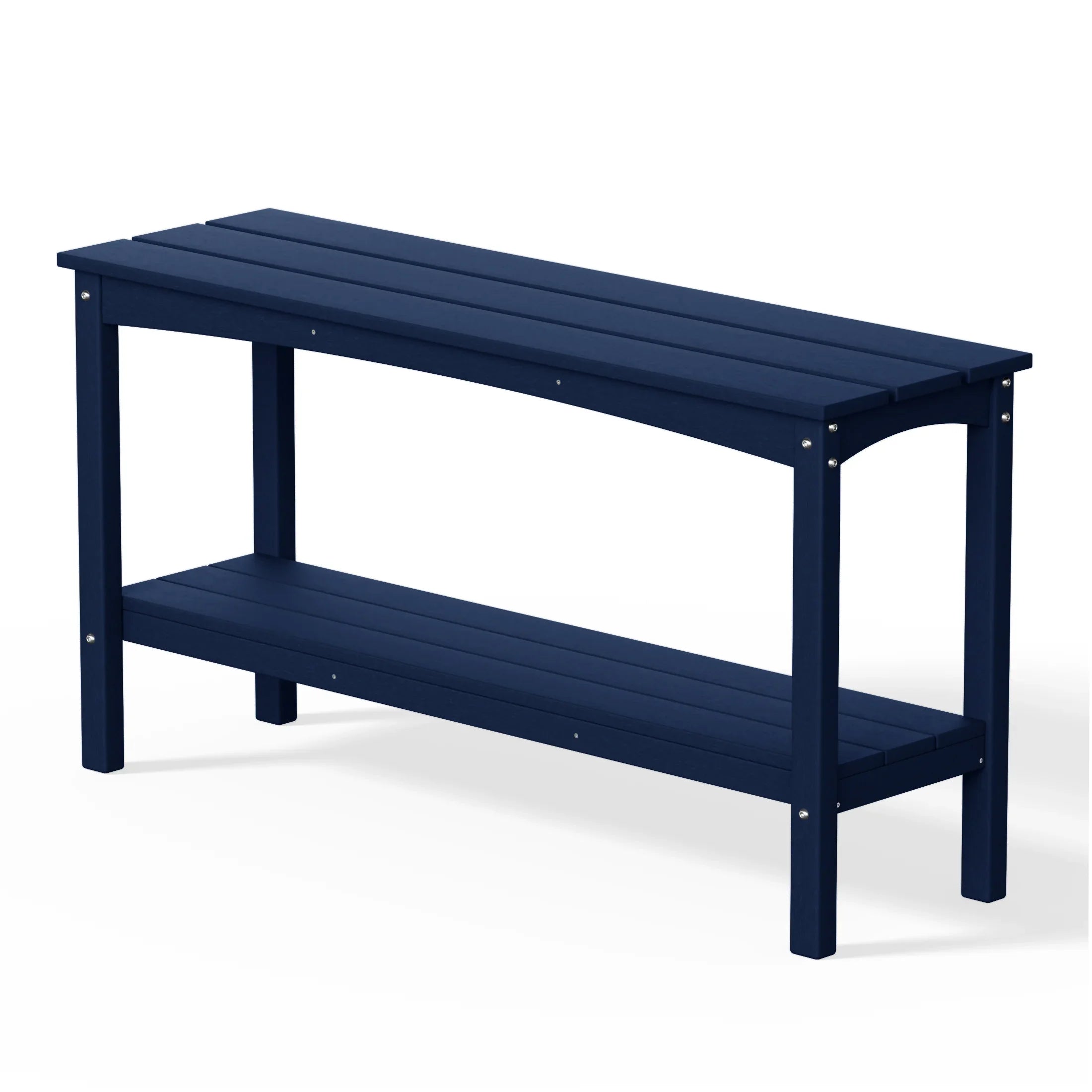 Paradise 55" Outdoor Patio HDPE Adirondack 2-Tier Shelf Console Table