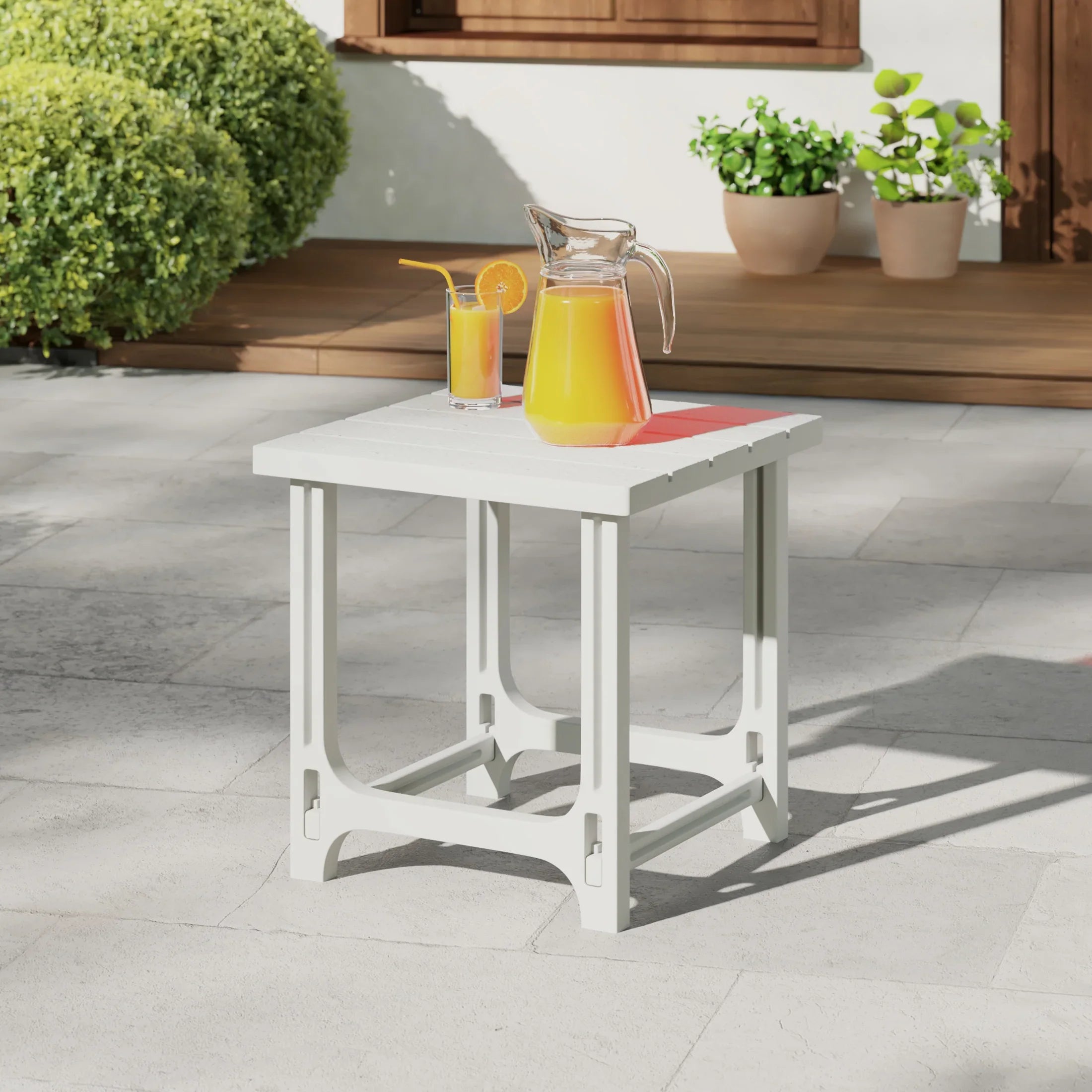 Cayman Outdoor 18" HDPE Square Adirondack Patio Side Table