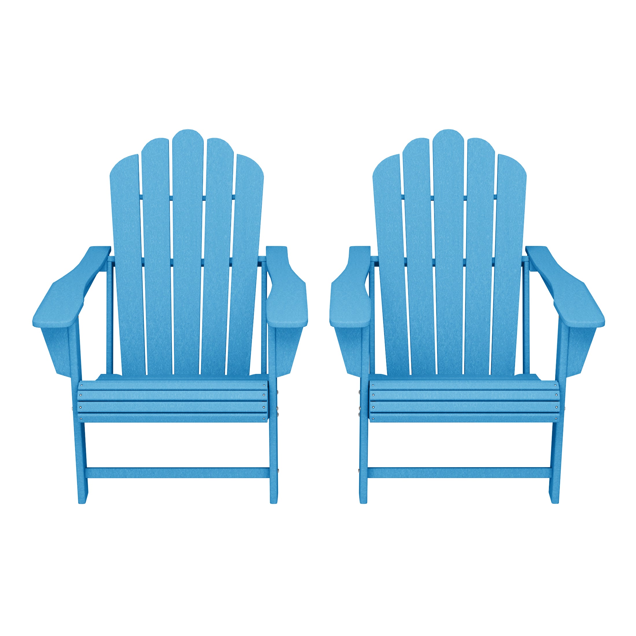Lakeview Outdoor Patio HDPE Adirondack Chairs With Cup Holders (Set of 2)