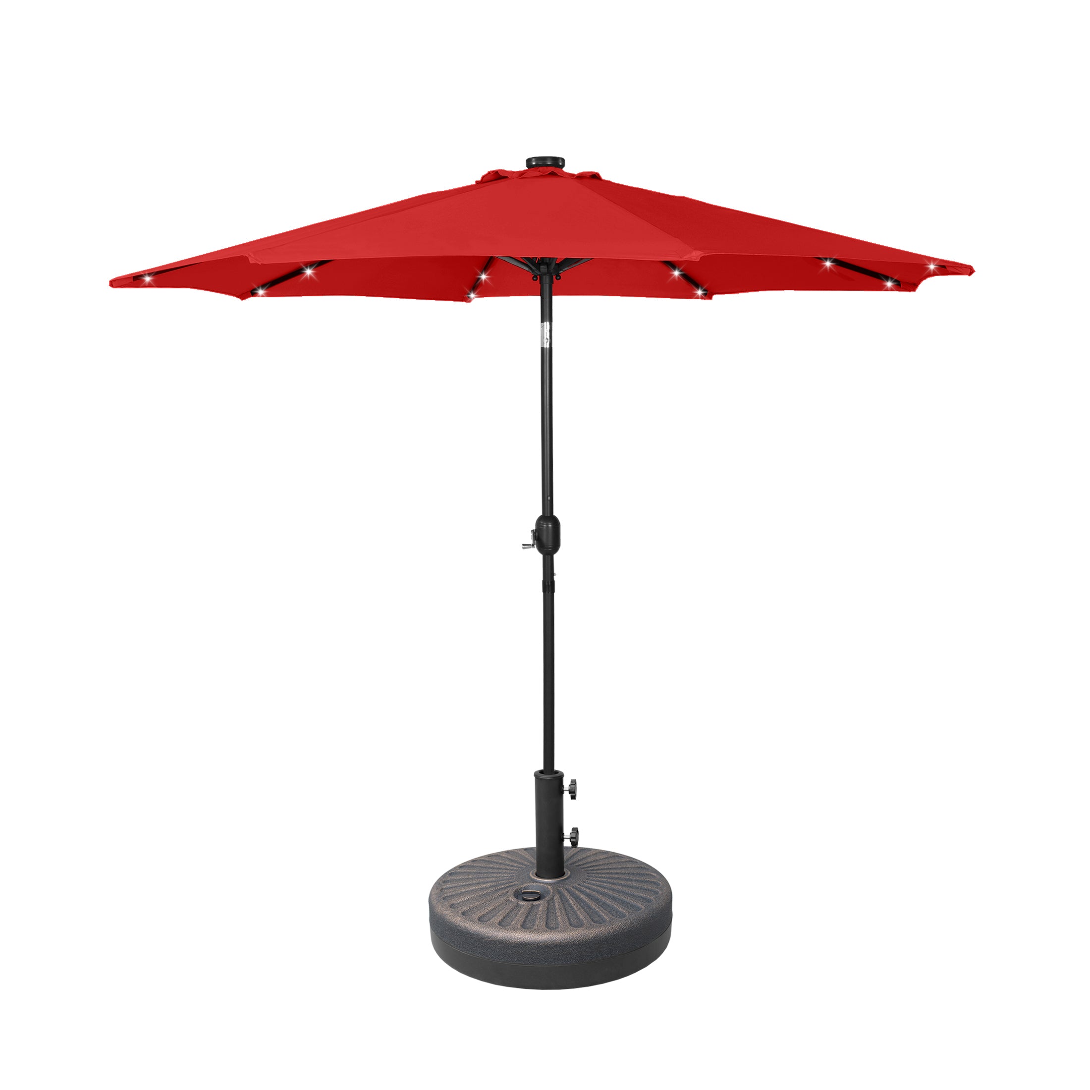 Westlake 9 ft. Patio Solar LED Market Patio Umbrella with Base