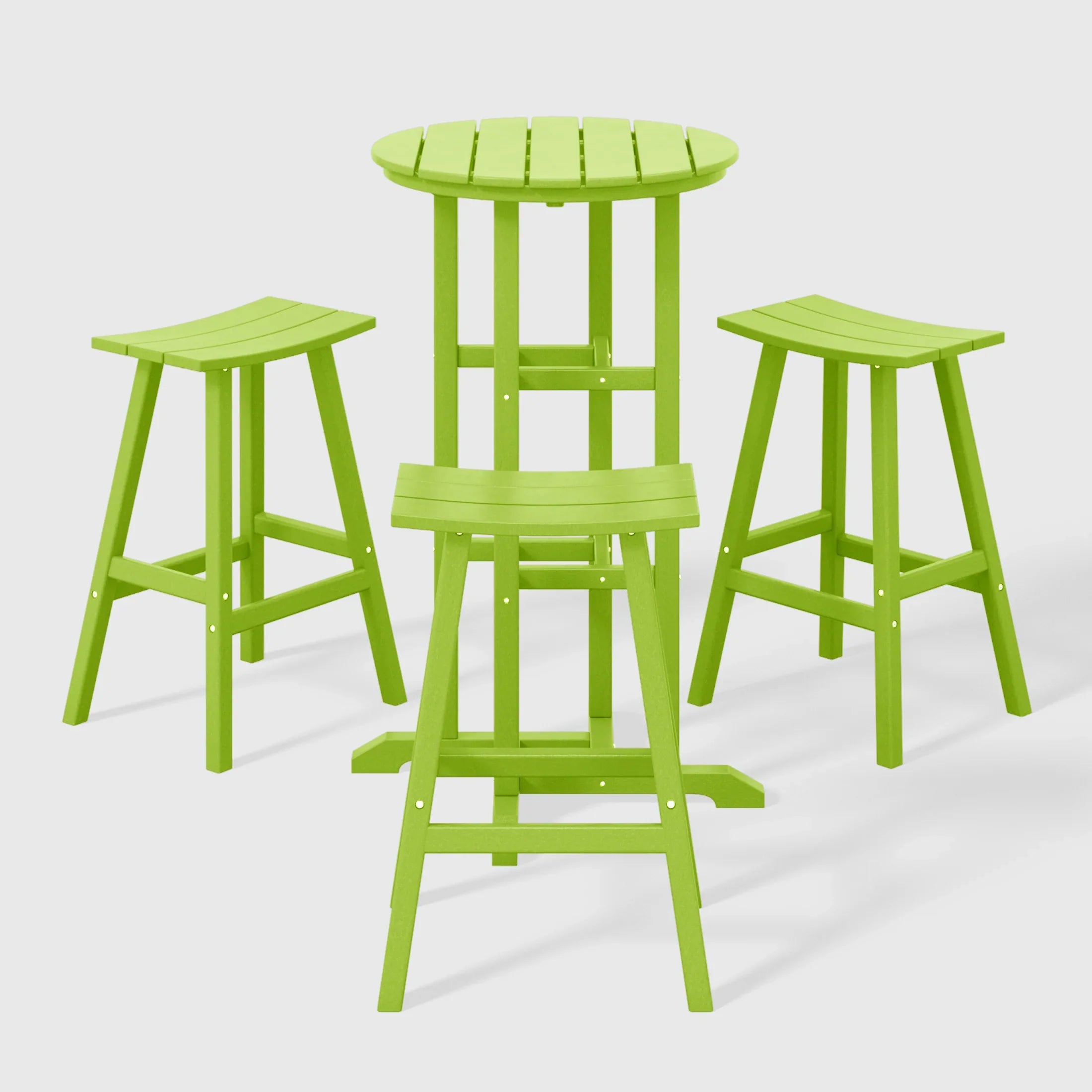 Paradise Outdoor Patio Bar Height Table and Bar Stool 4-Piece Dining Set