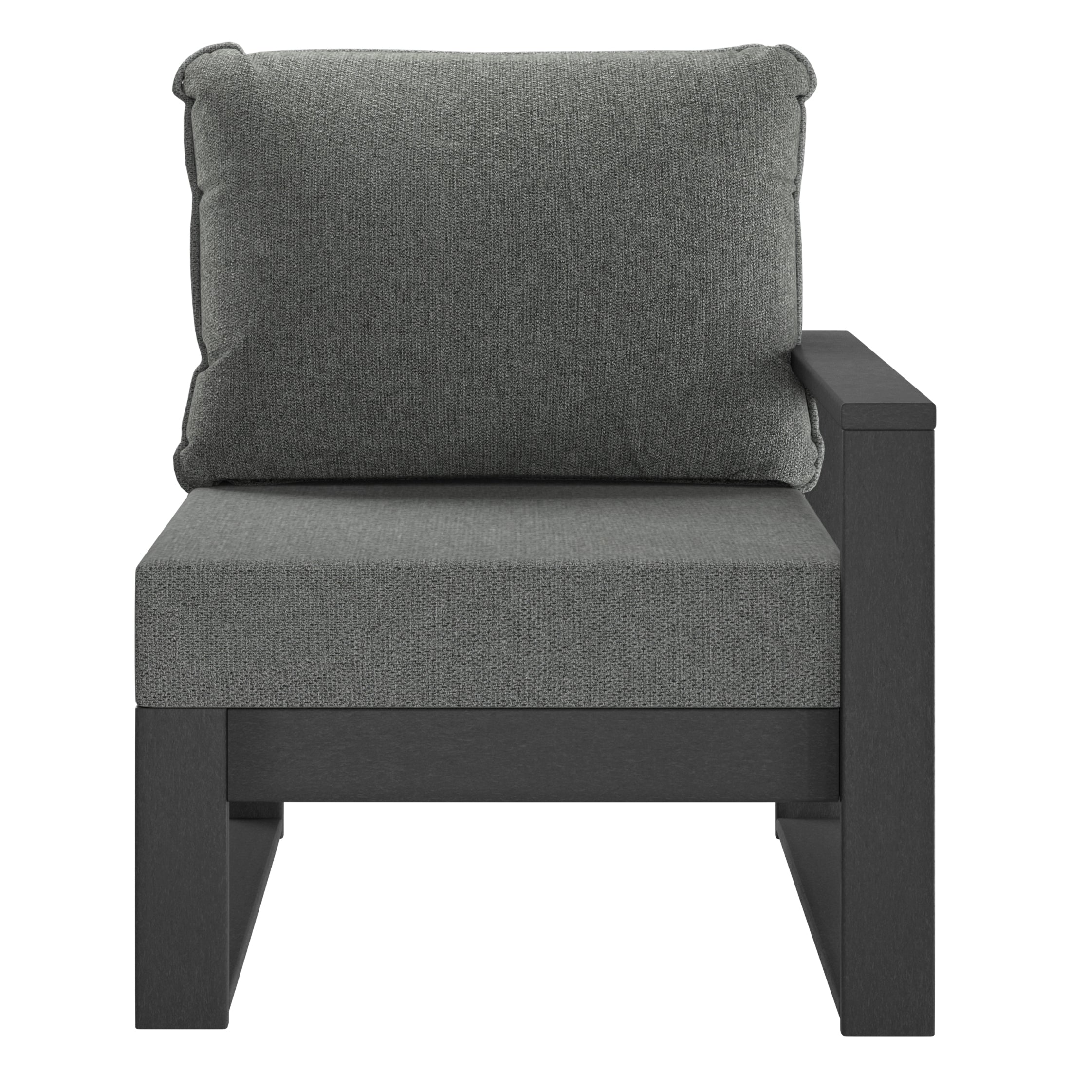 Rockaway Outdoor Patio HDPE Right Arm Facing Sectional Corner Chair with Patio Cushions