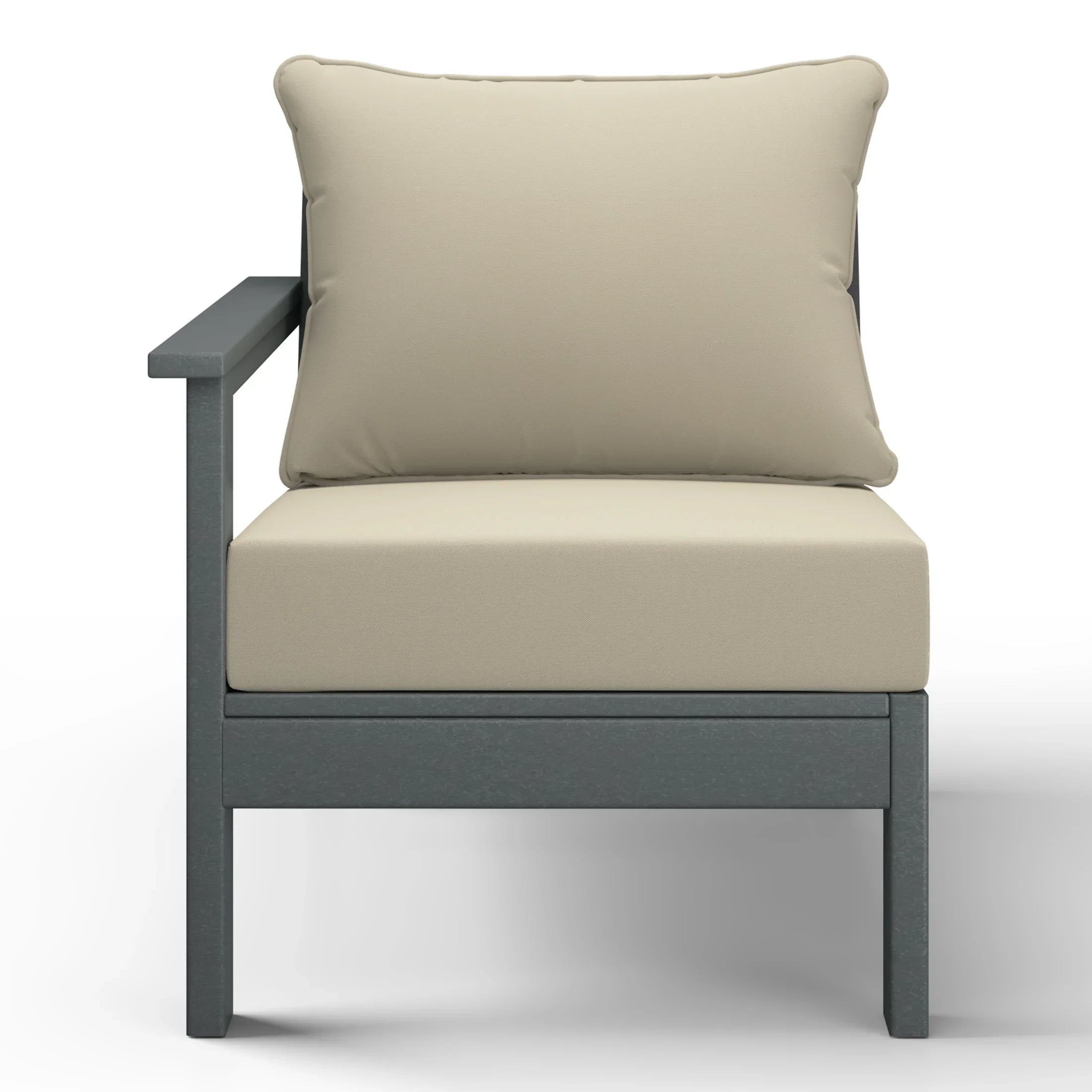 Portsmouth Outdoor Patio HDPE Left Arm Sectional Corner Club Chair with Patio Cushions