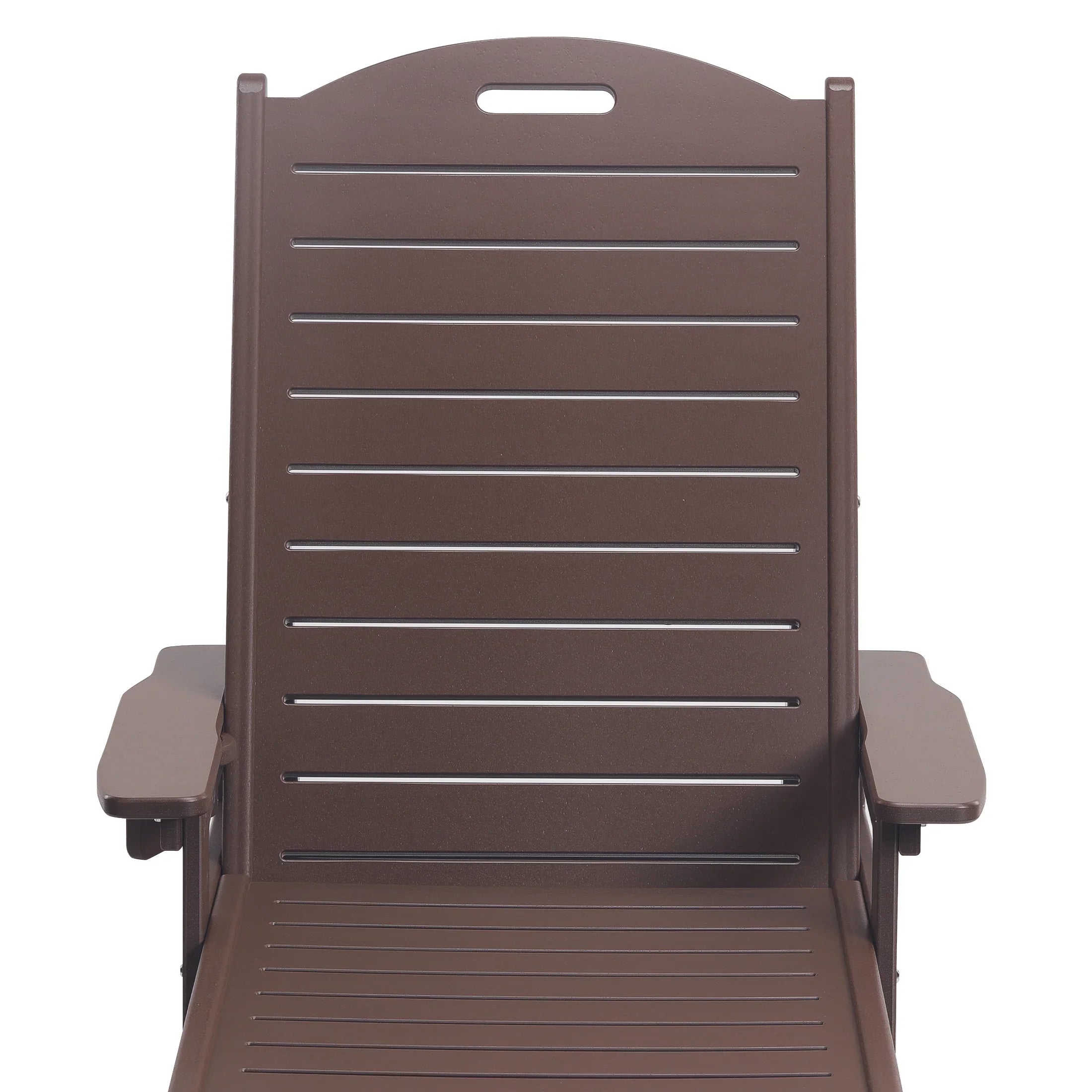 Lago Outdoor HDPE Patio Chaise Lounge With Wheels & Cup Holder
