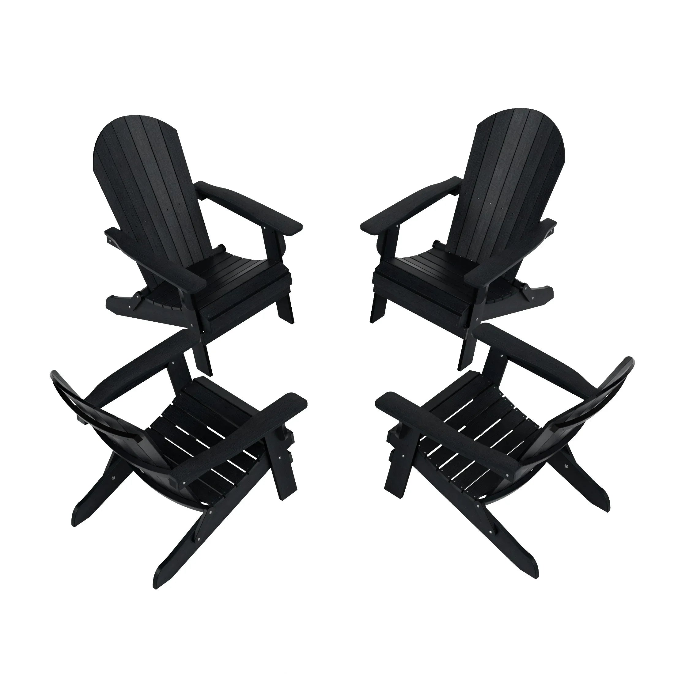 Florence Outdoor Folding Adirondack Seashell Chair (Set of 4)
