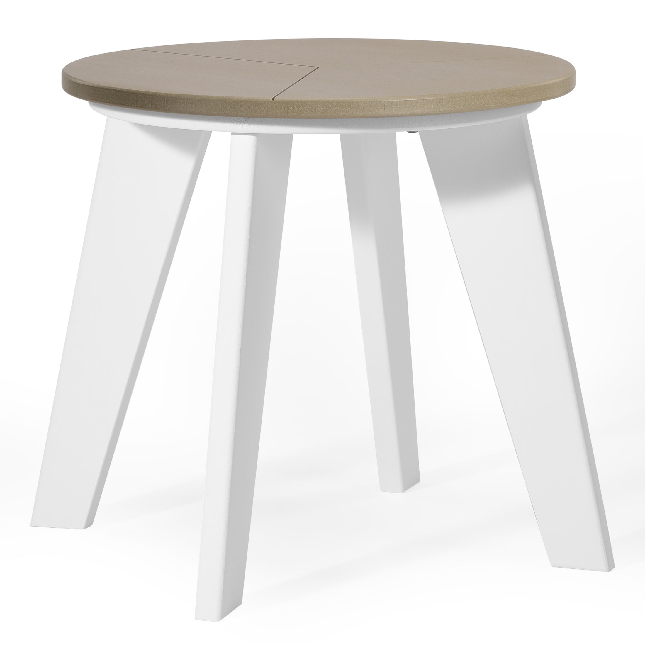 Seaside 3-Piece Outdoor HDPE Conversation Set with Deep Seating Chairs and Round Side Table
