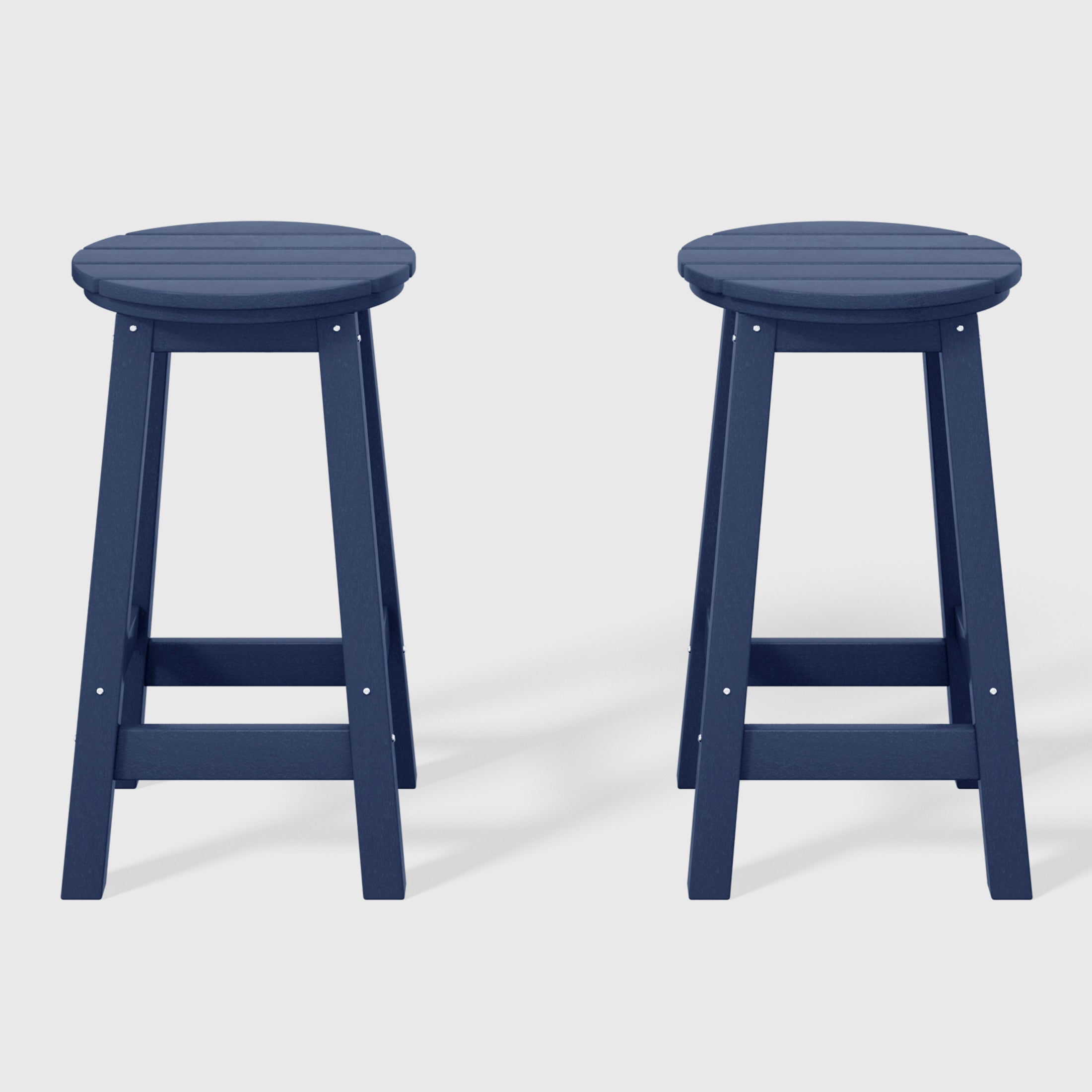 Paradise 24" HDPE Outdoor Patio Round Counter Height Bar Stool Set of 2