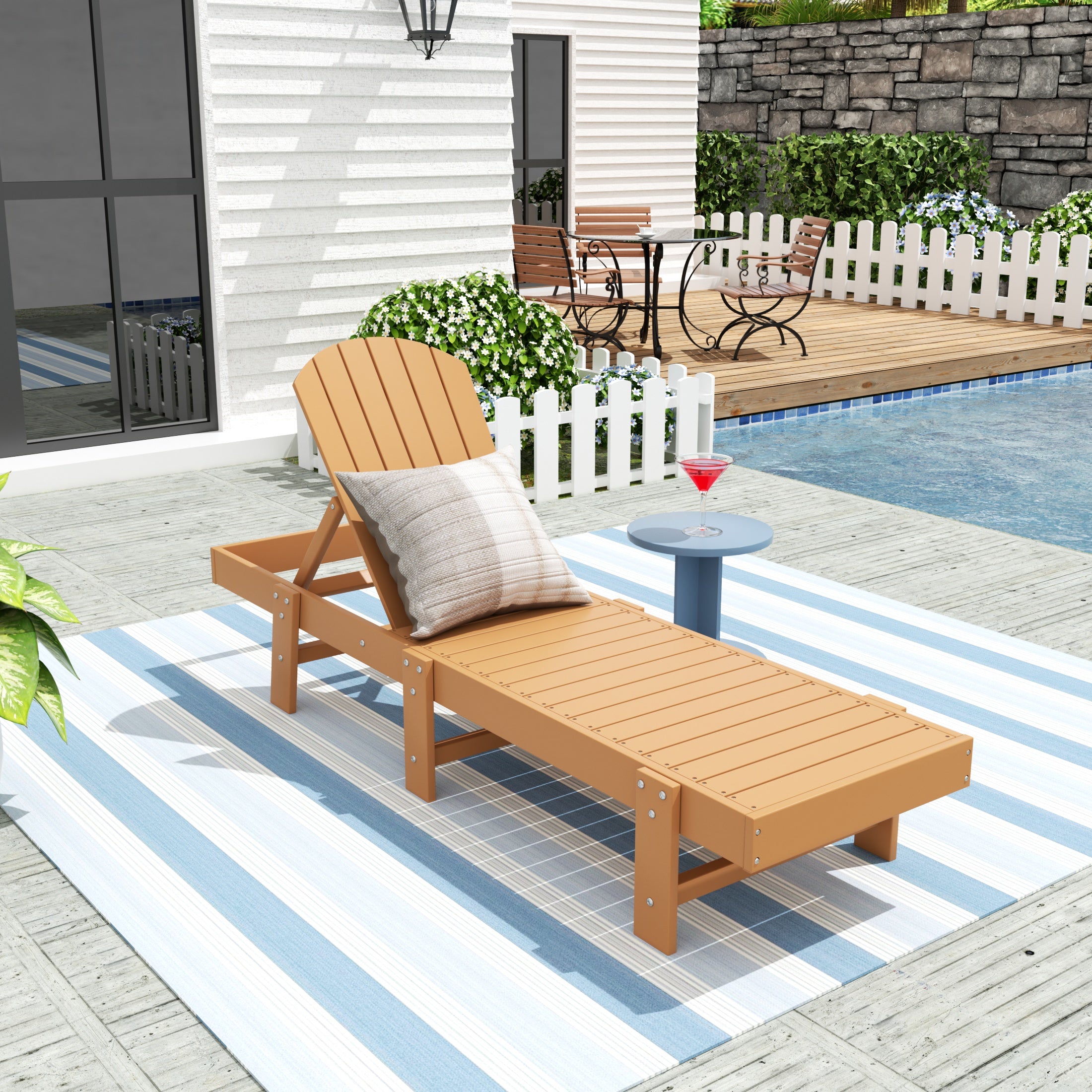 Portside Adirondack Poly Reclining Chaise Lounge