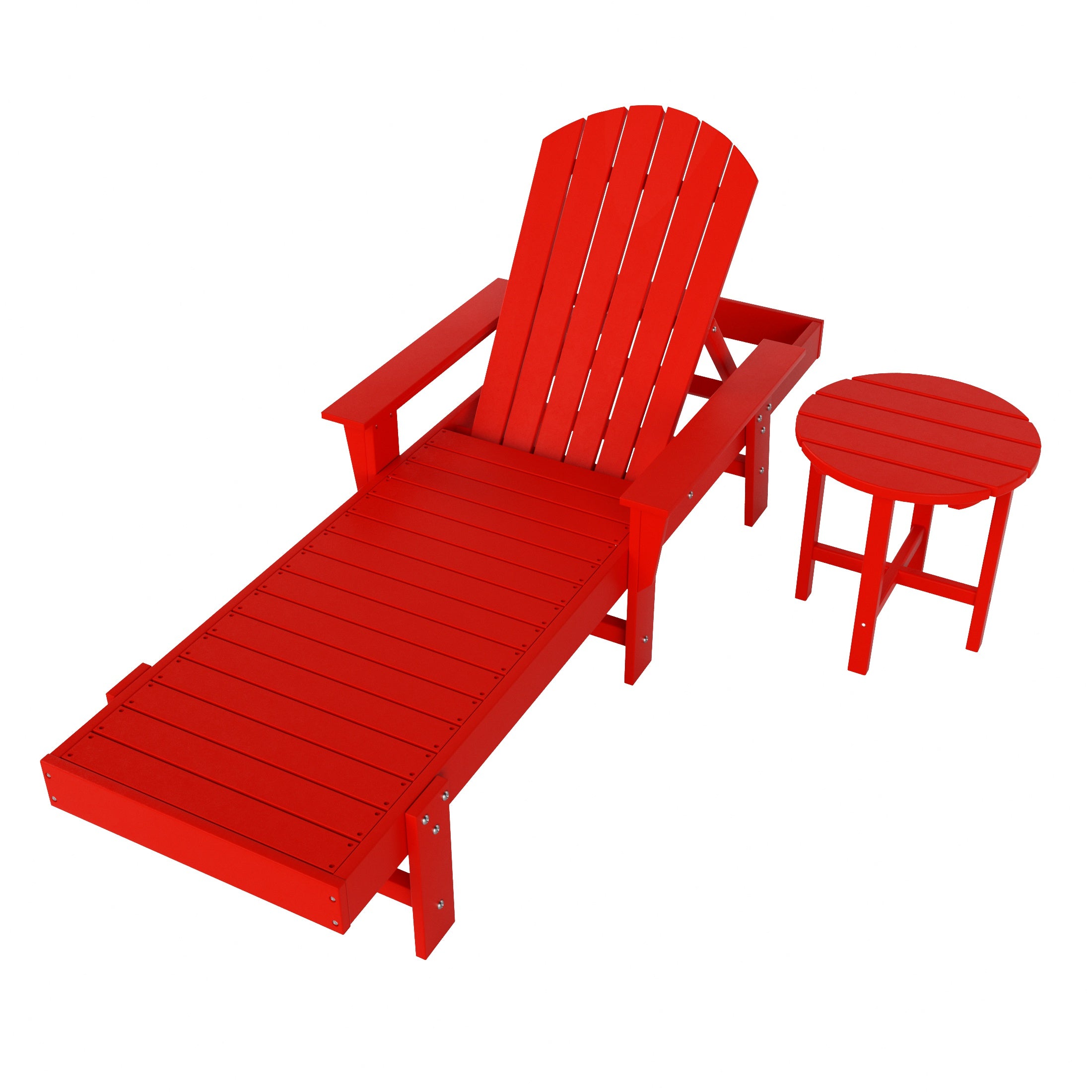 Portside 2 Piece Adirondack Reclining Chaise Lounge With Arms