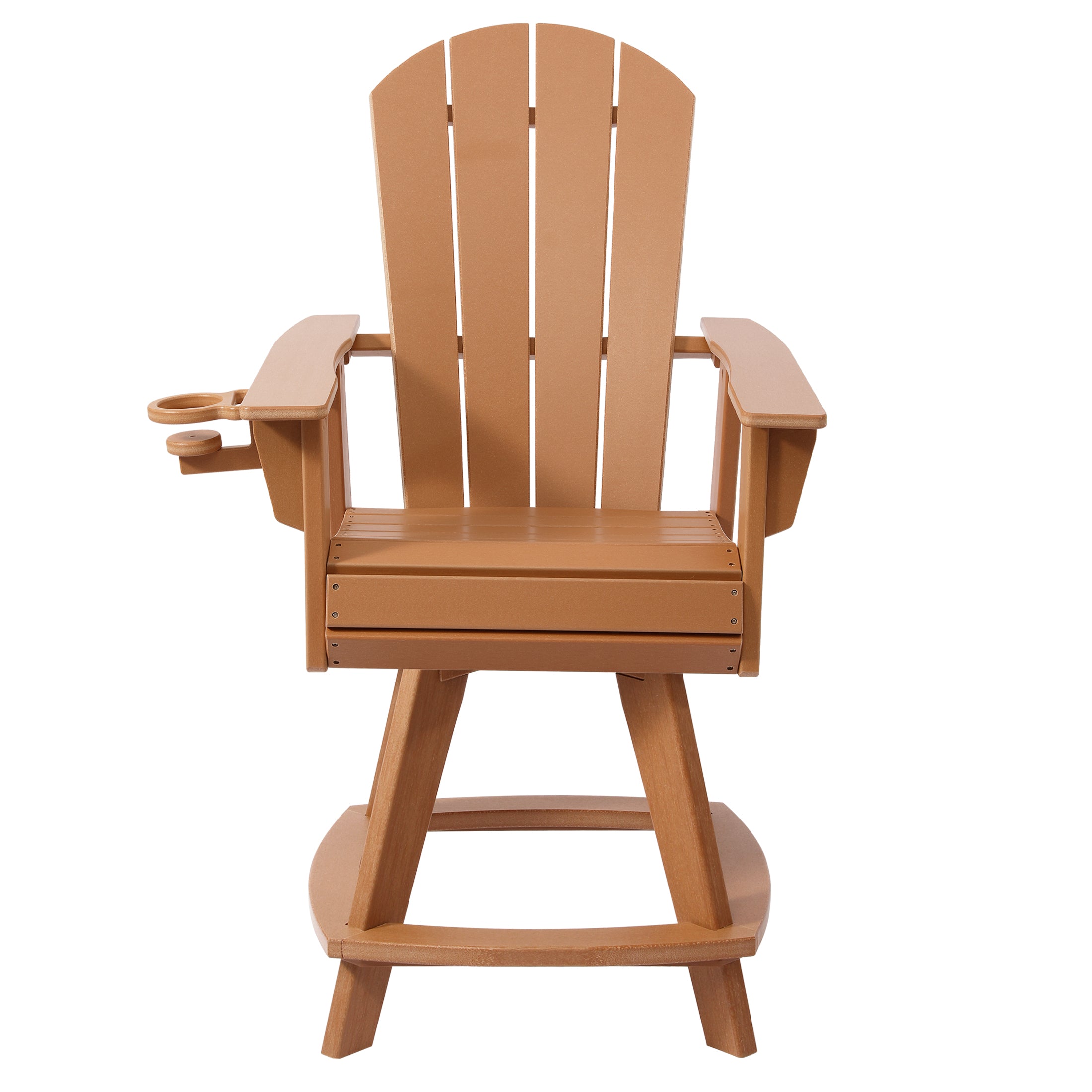 Paradise Outdoor HDPE Adirondack Swivel Counter Height Bar Chair With Cup Holder