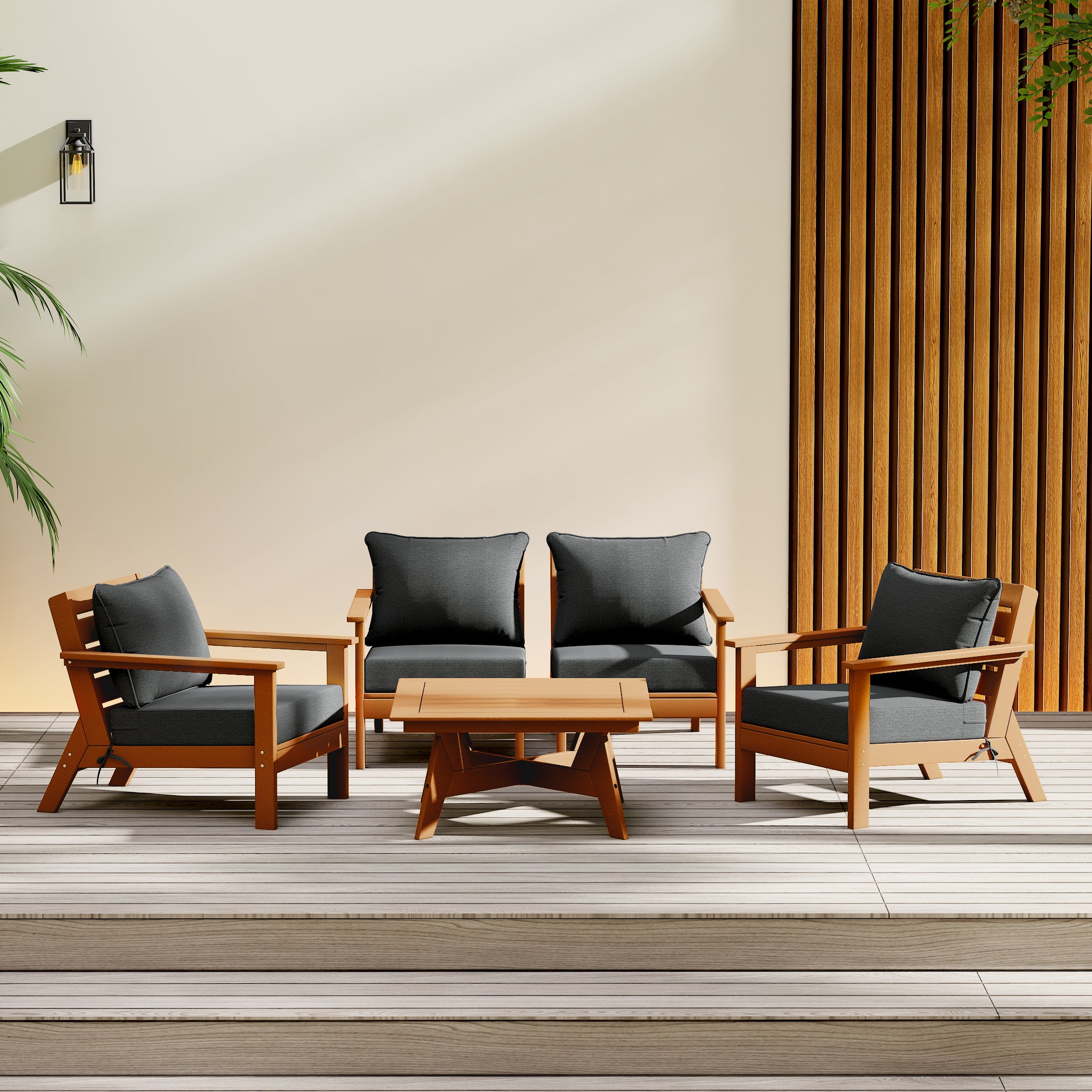 Portsmouth Outdoor 5-Piece Modular Sectional Patio Furniture Sofa Set