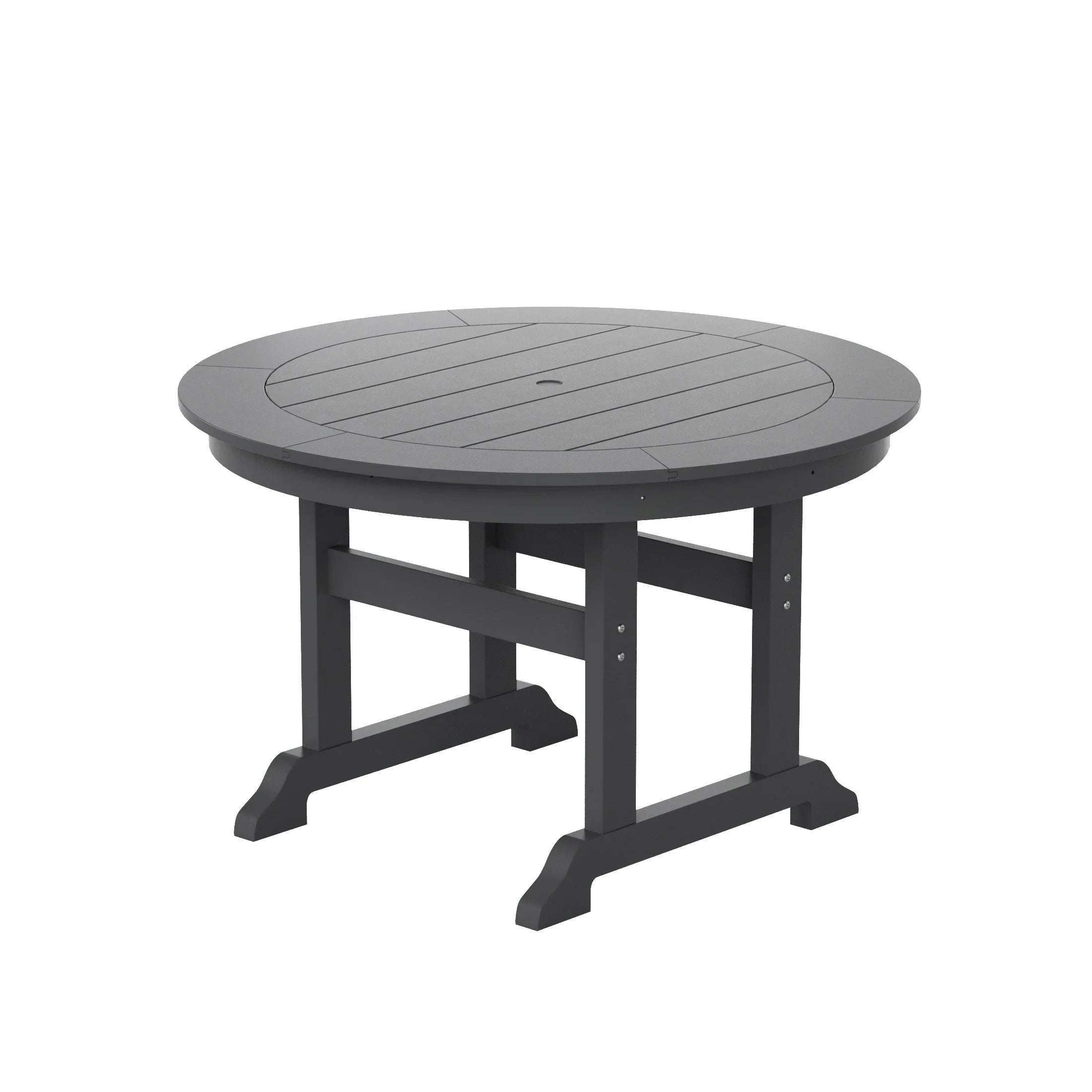 Paradise 5-Piece HDPE Round Patio Dining Table Set with Foldable Chairs