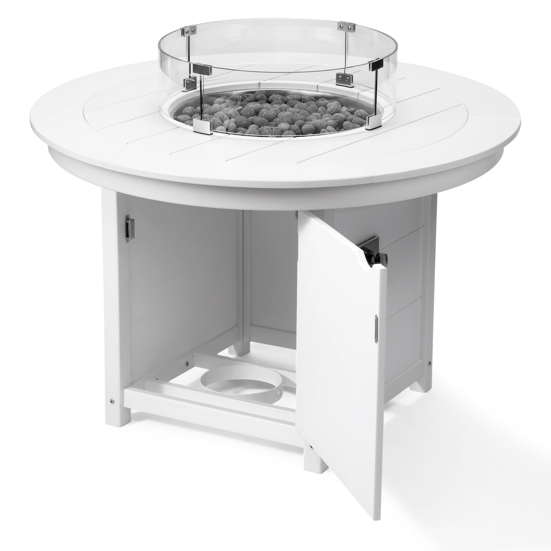 Sol 47" Modern Outdoor Patio Propane Gas Round Fire Pit Table