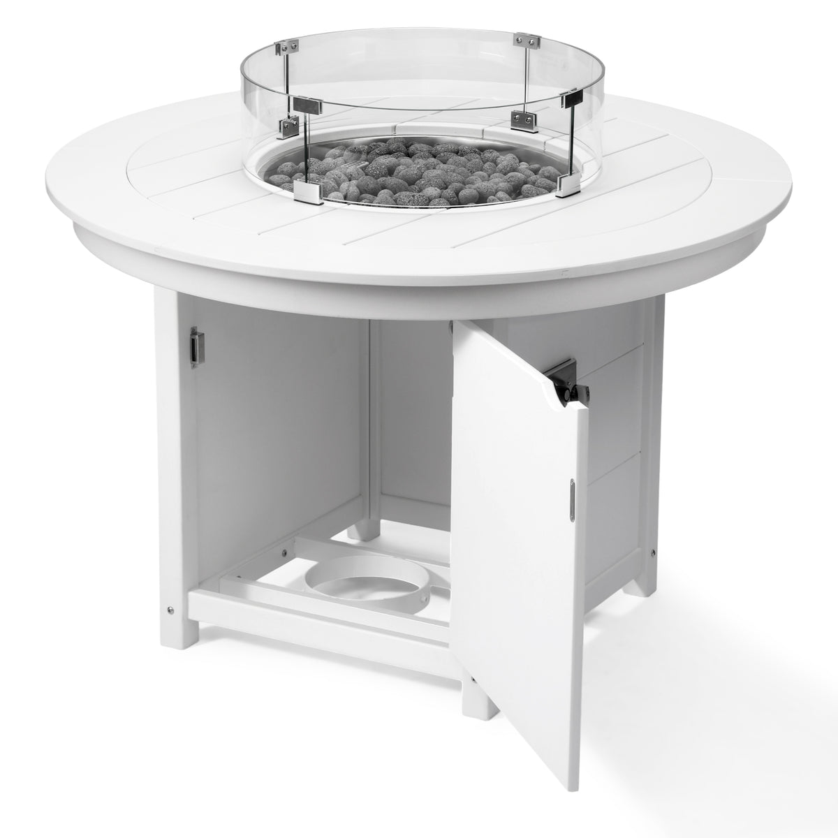 Sol 47" Modern Outdoor Patio Propane Gas Round Fire Pit Table